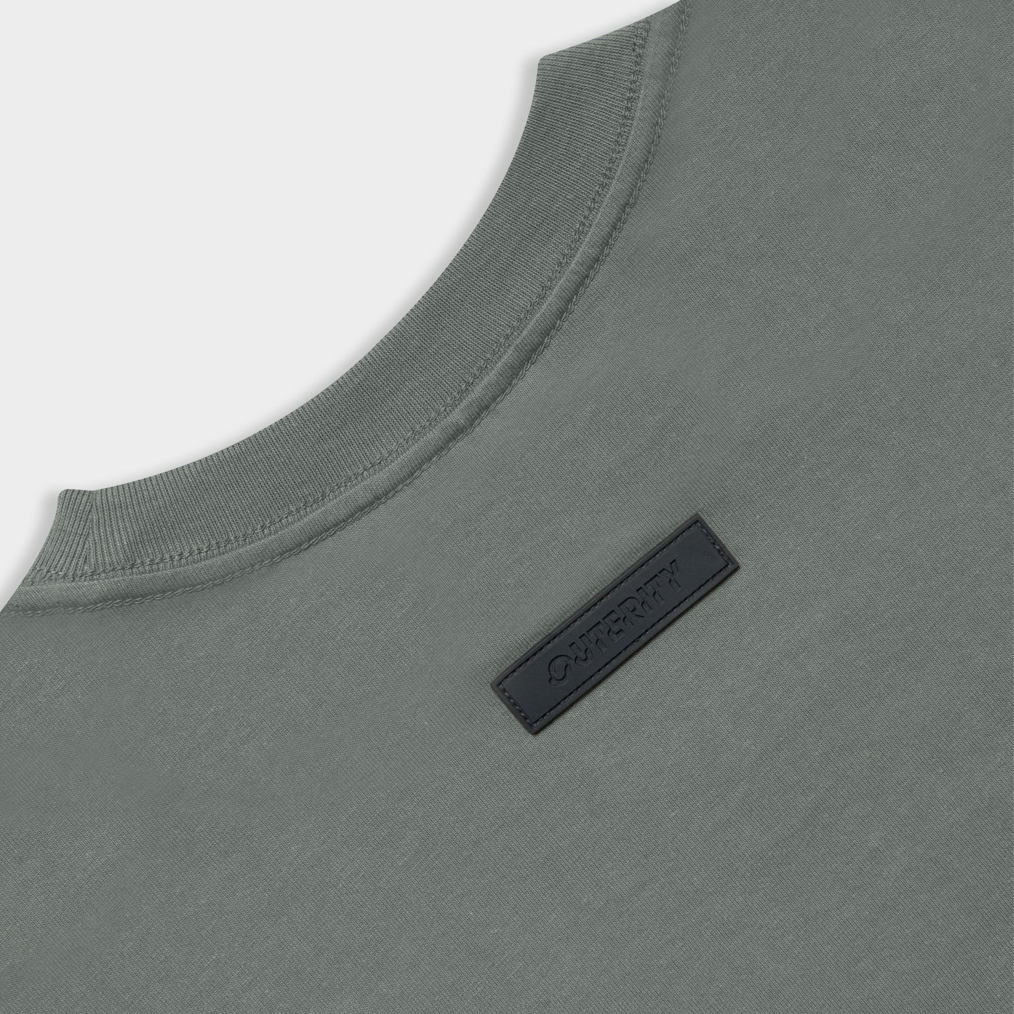 CROSS CUT TEE / GREY - BLACK COLOR