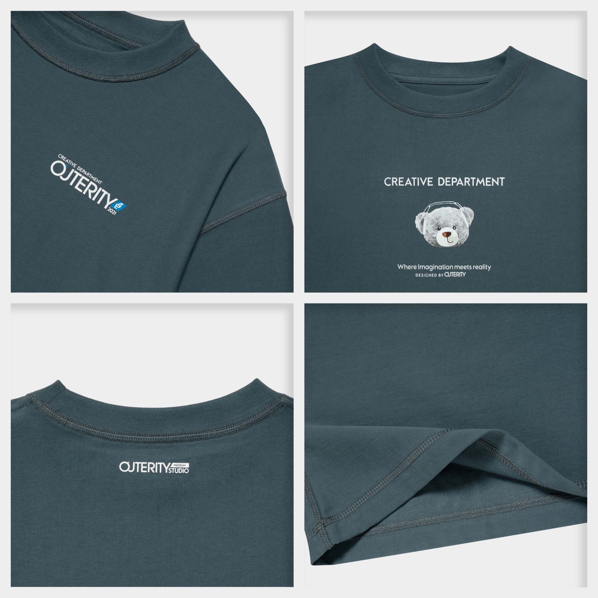 Outerity Double Tee Collection - DJ Bear / Dark Slate
