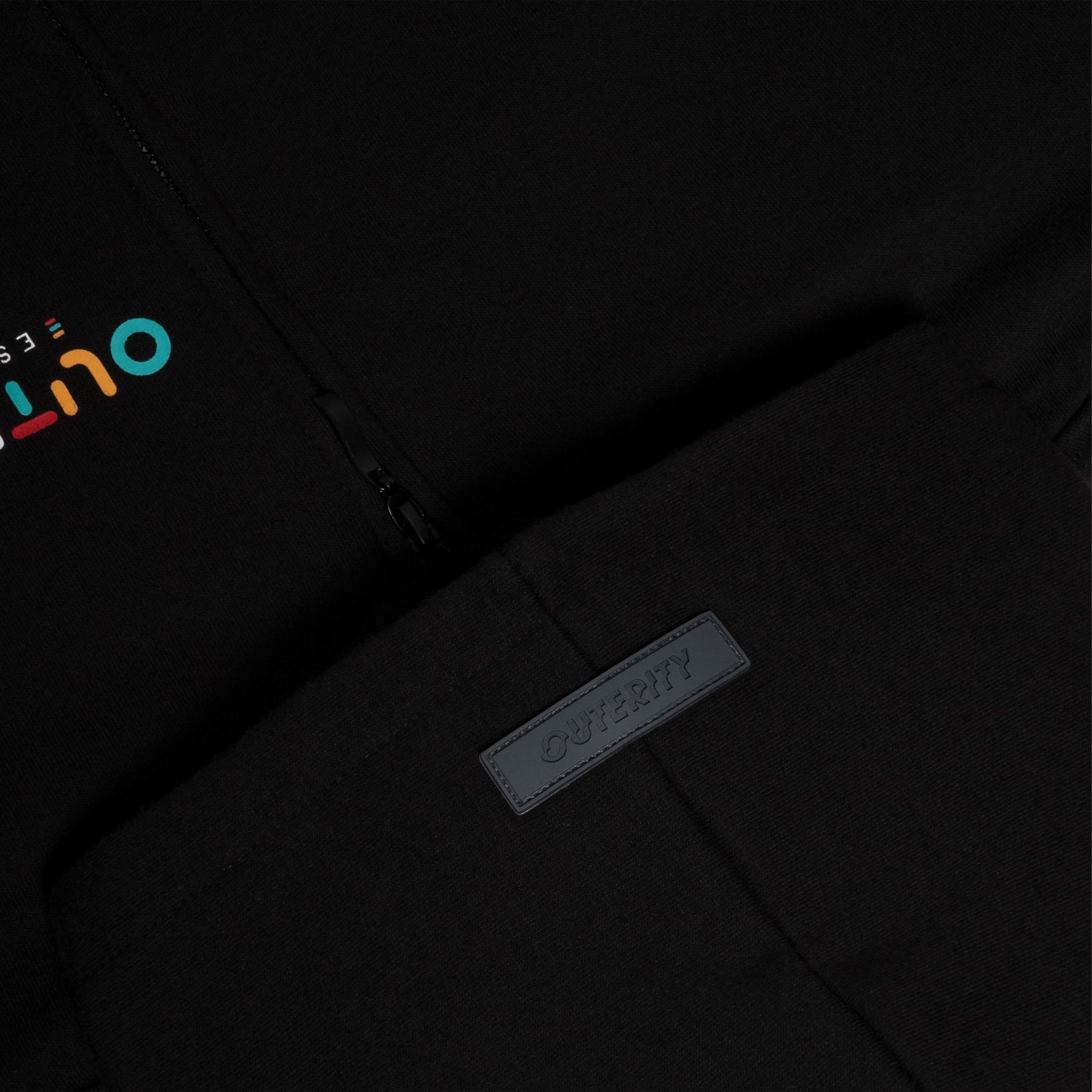 HOODIE ZIP RAINBOW / BLACK