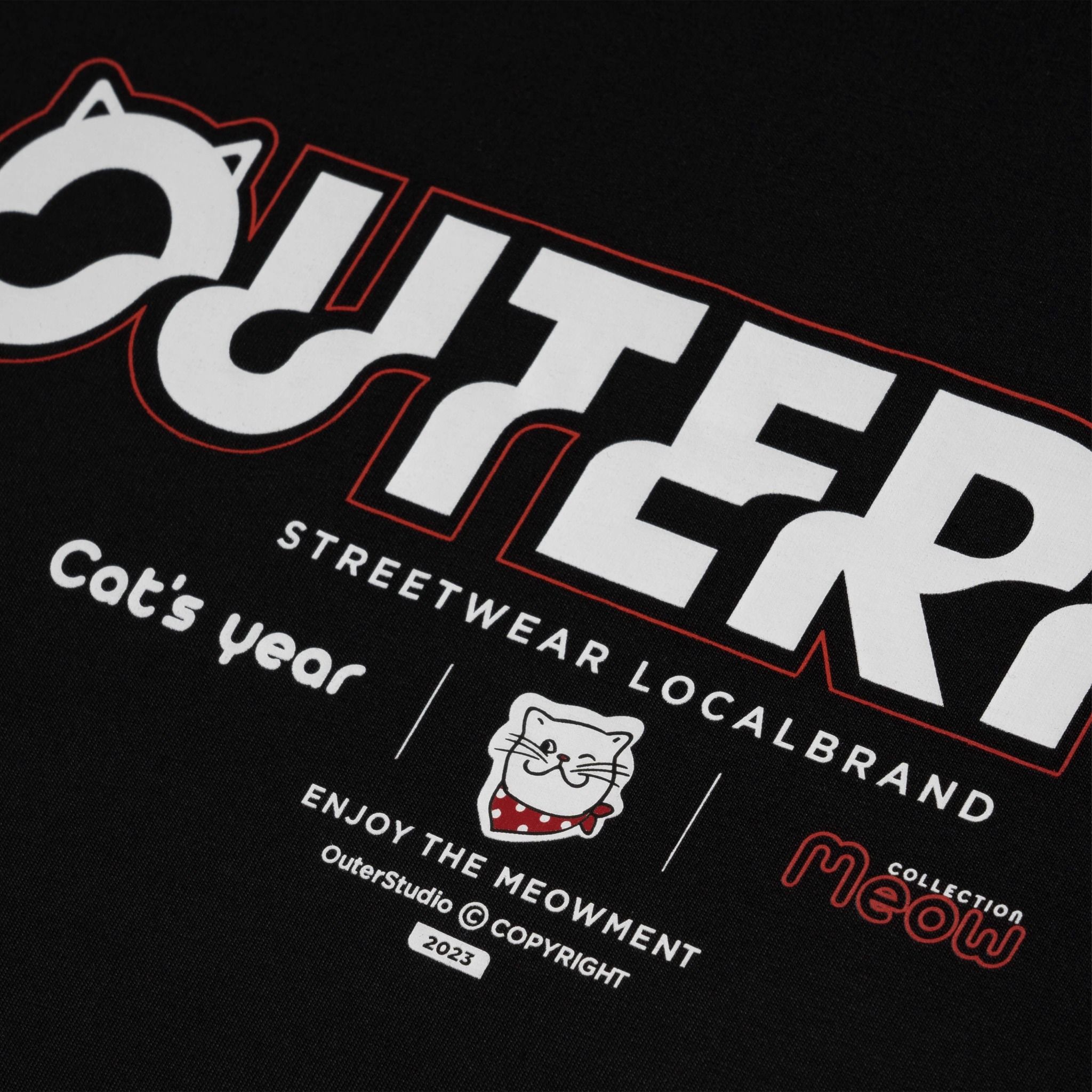 Outerity Meowment Tee | Meows Collection / Black