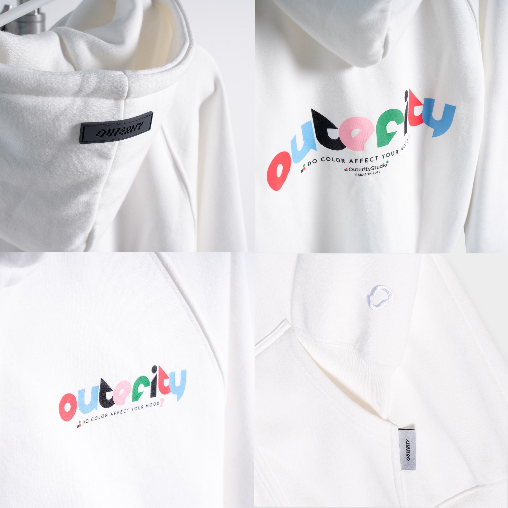  HOODIE ZIP ACUTE COLOR / WHITE COLOR 