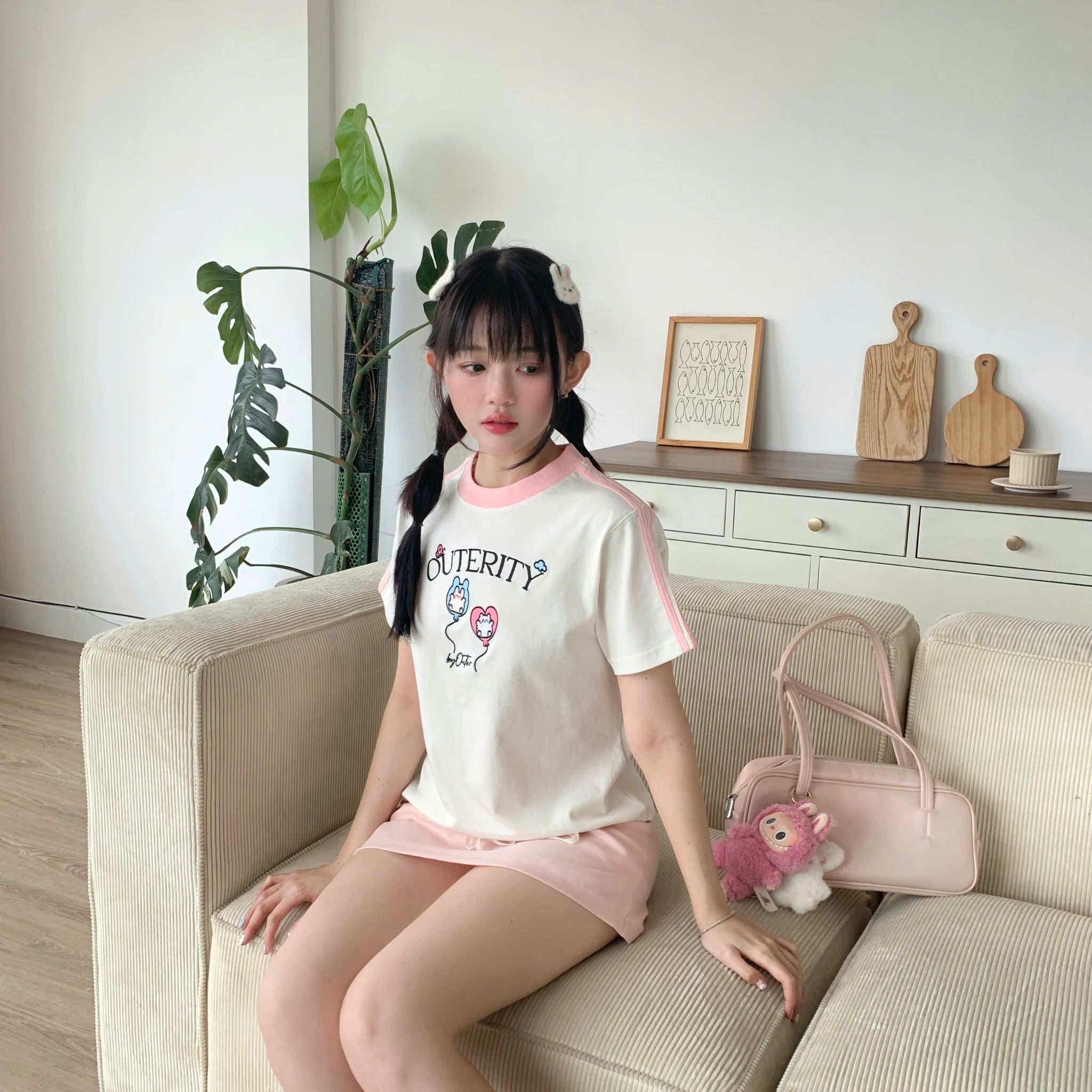 Áo Thun Baby Tee Phối Line Tay Outerity Bubble / Unisex Local Brand