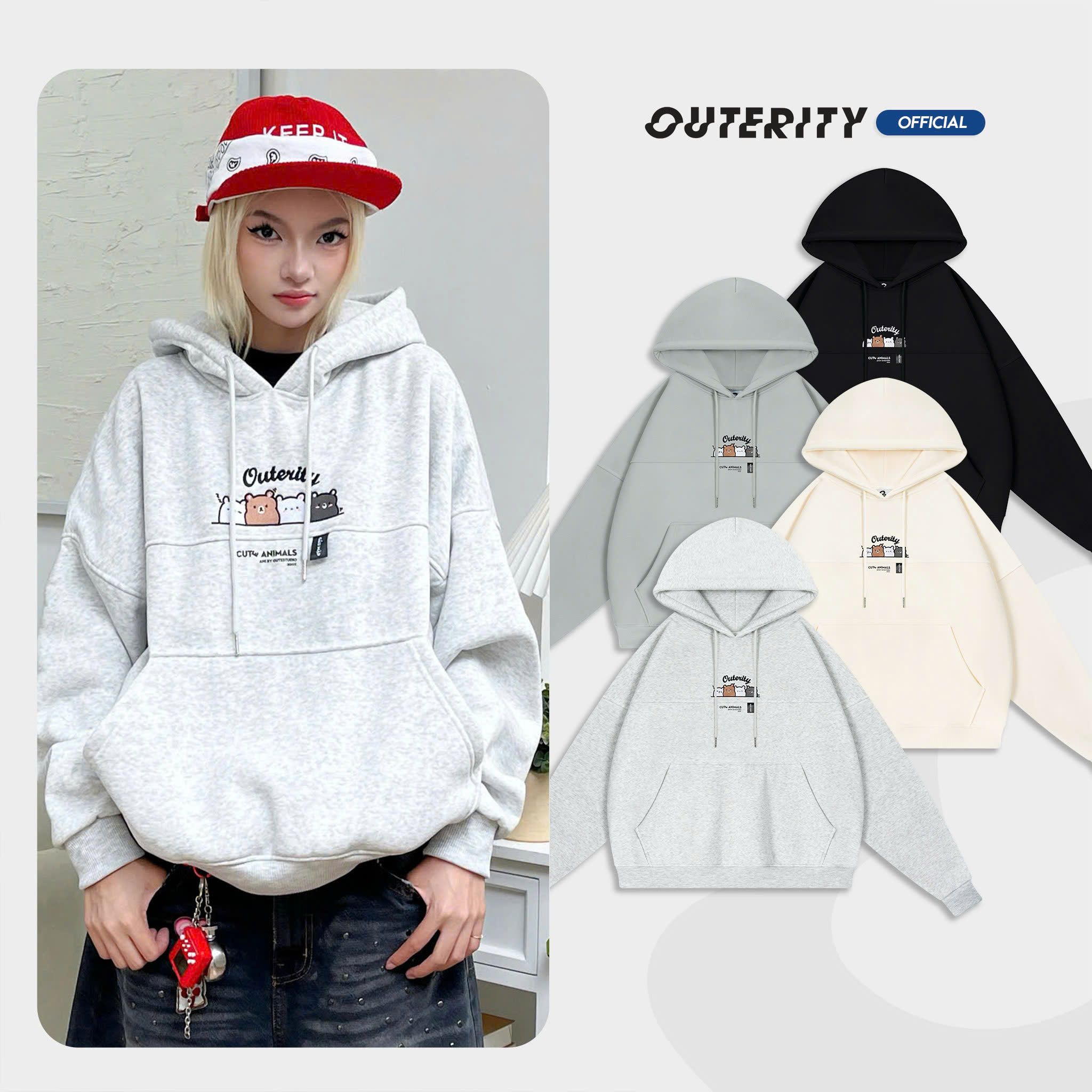 Áo Khoác Hoodie Outerity Gấu Mập