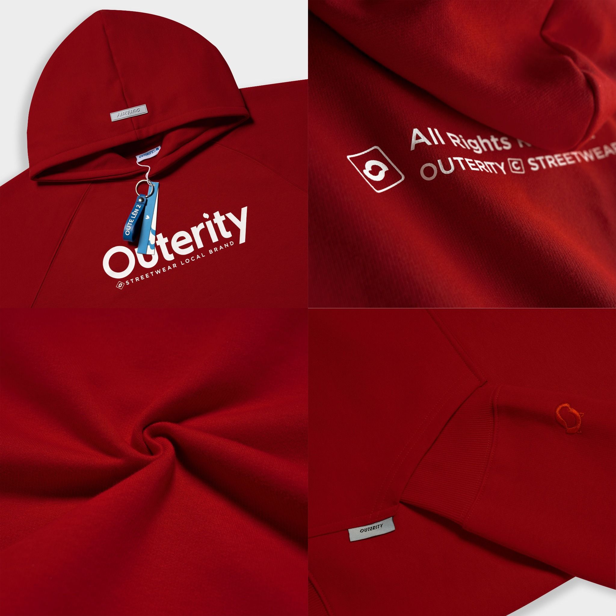 Outerity Hoodie Newfont - Meow Collection / Red