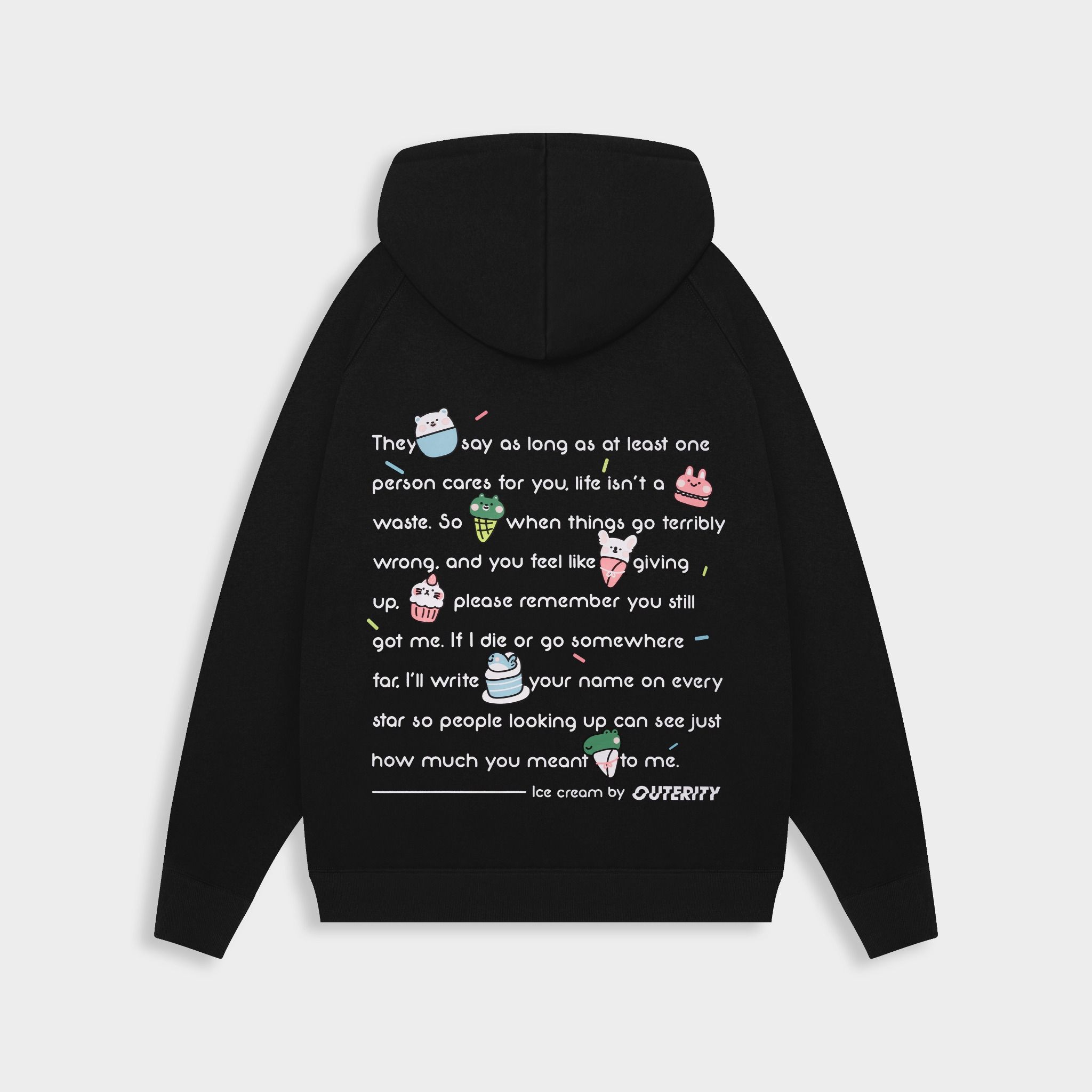 Outerity Ice Cream Hoodie / Black