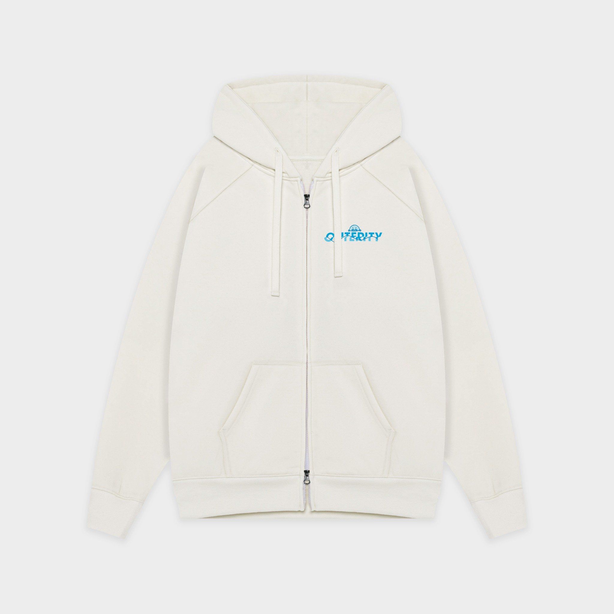 Outerity Hoodie Double Zip Blue Fish / Canoli Cream