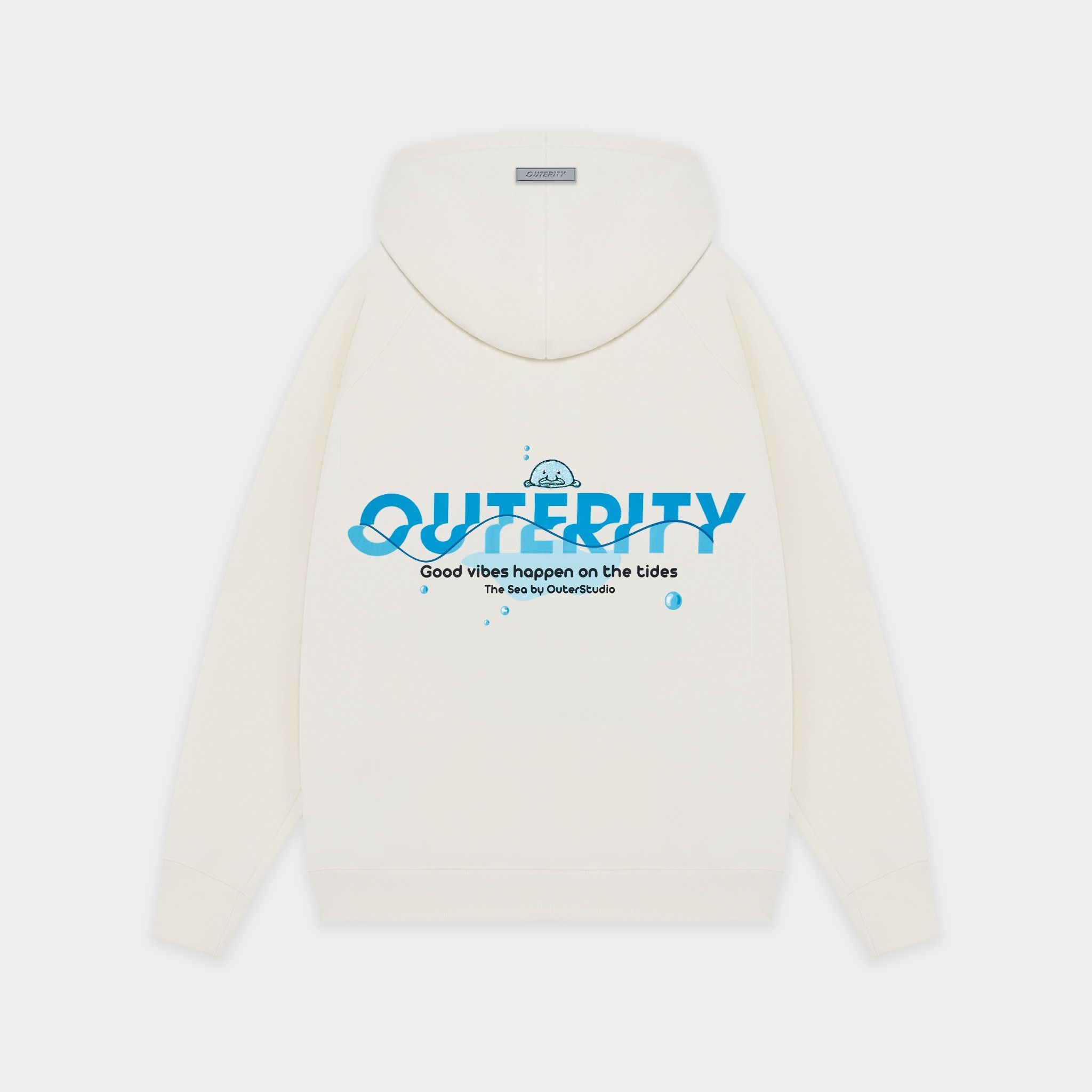  Outerity Hoodie Double Zip Blue Fish / Canoli Cream 