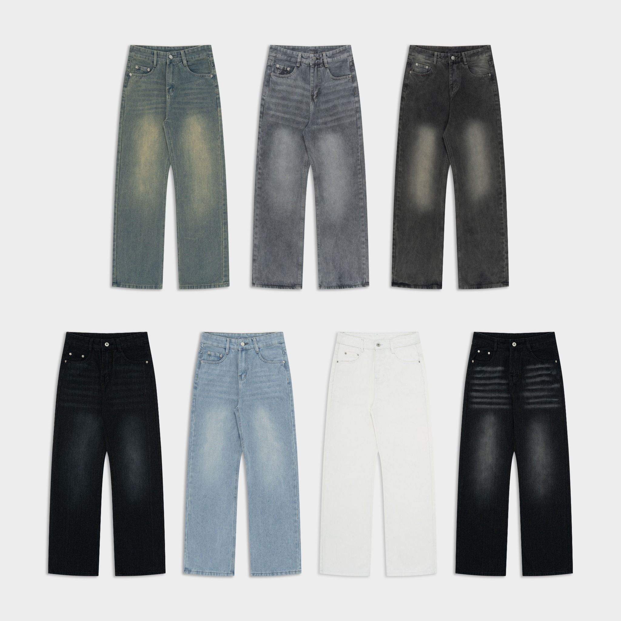 Outerity Jean Wash Ver.2 Cạp Cao Form Unisex