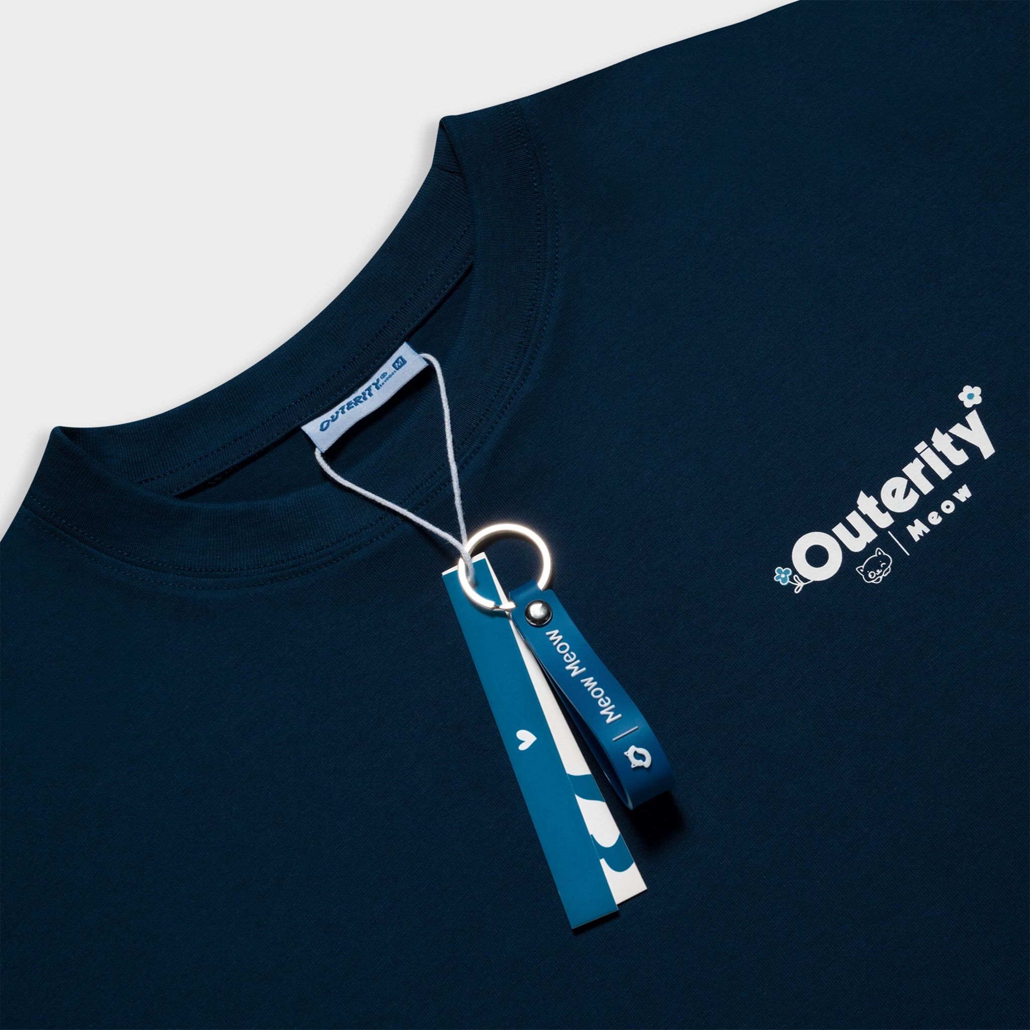 Outerity Meow's Garden Tee / Navy Poeny