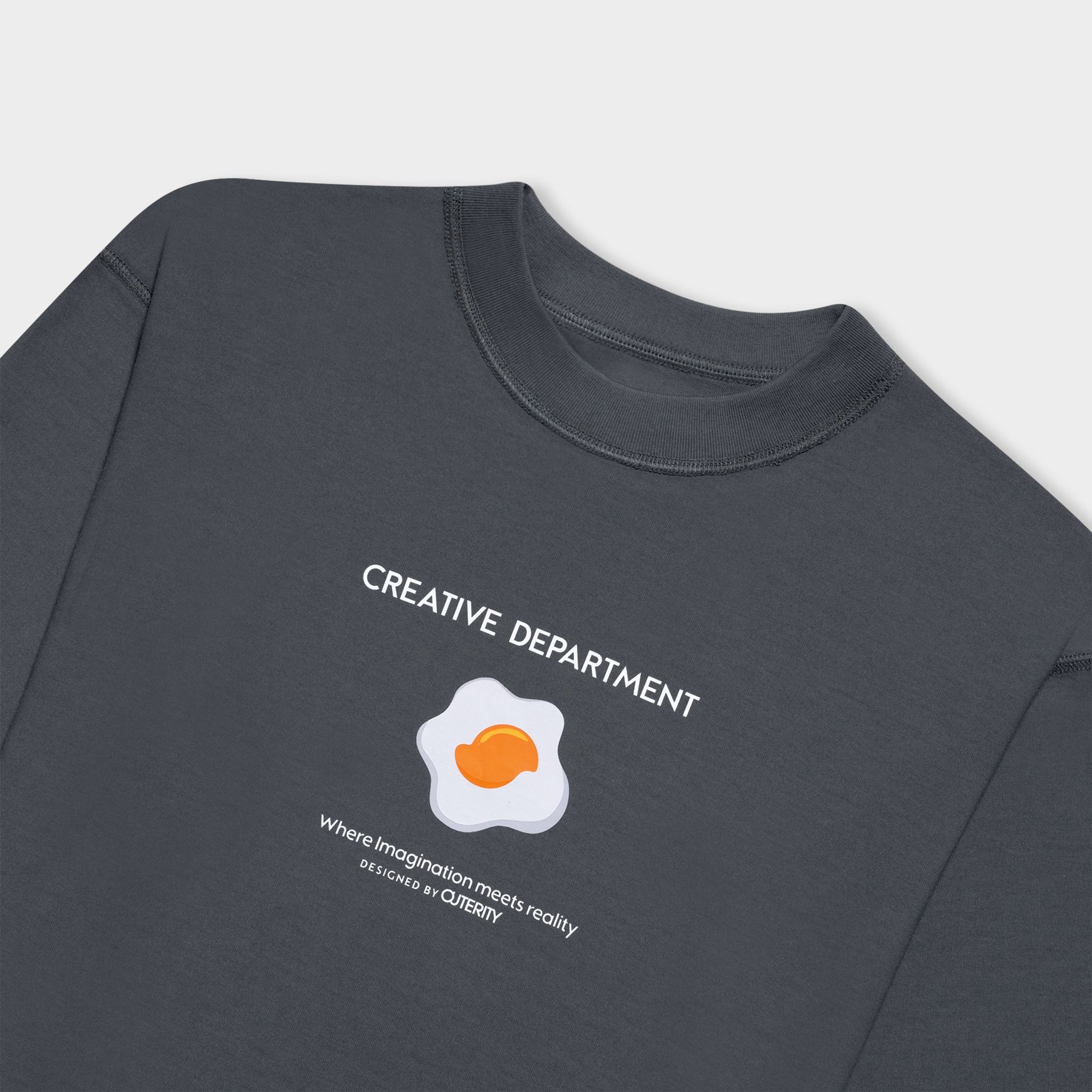 Outerity Double Tee Collection - Fried Egg / Gray Pinstripe