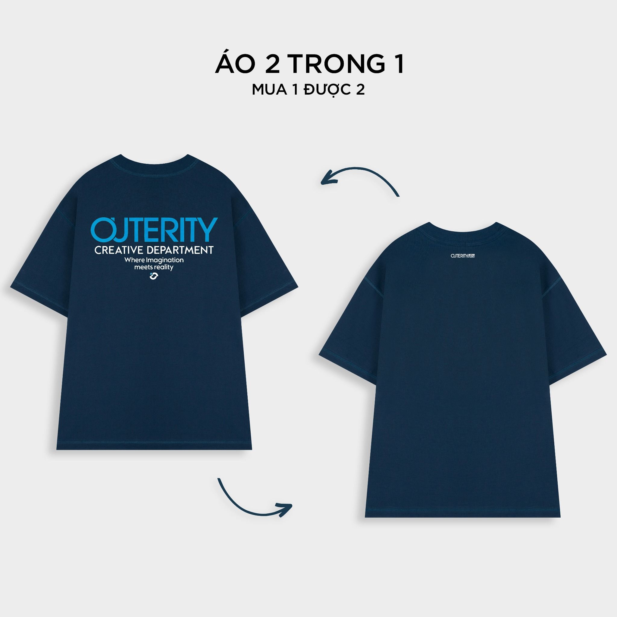 Outerity Double Tee Collection - Blue Heart / Navy