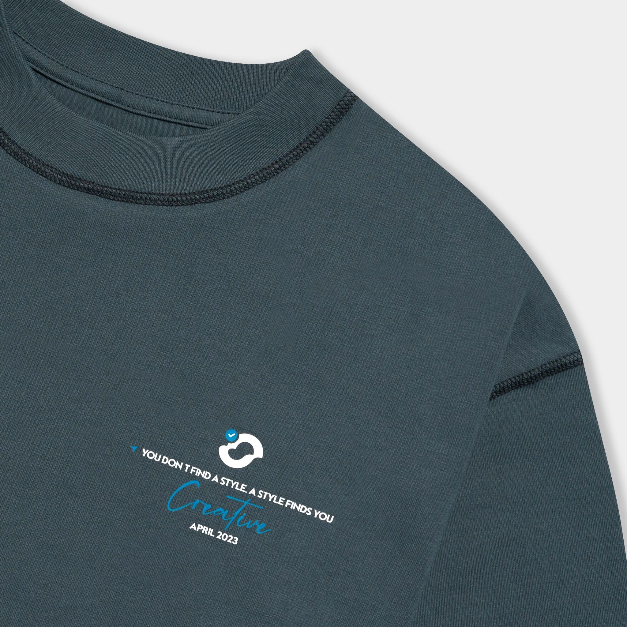 Outerity Double Tee Collection - Blue Heart / Dark Slate
