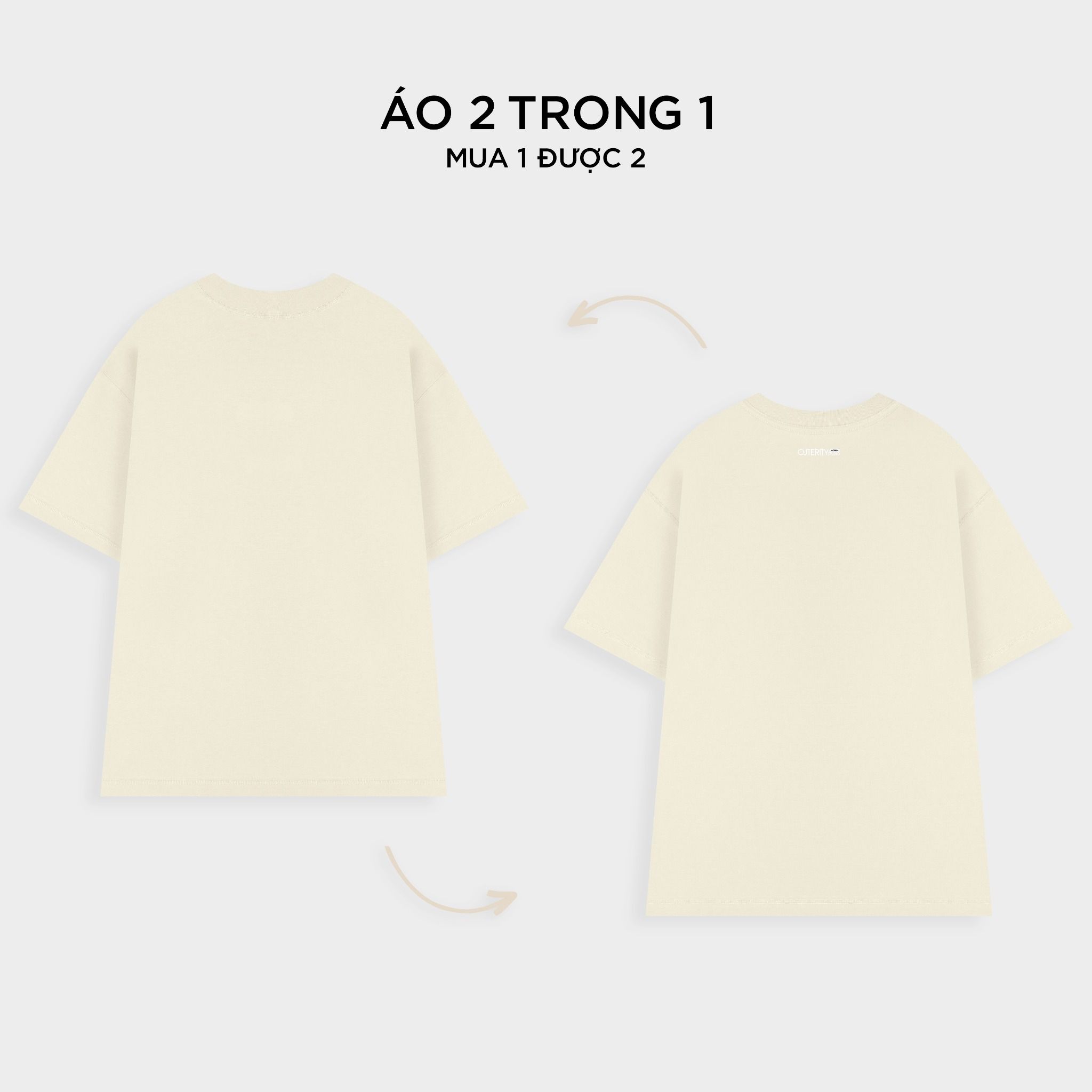 Outerity Double Tee Collection - Flowers / Whitecap Gray