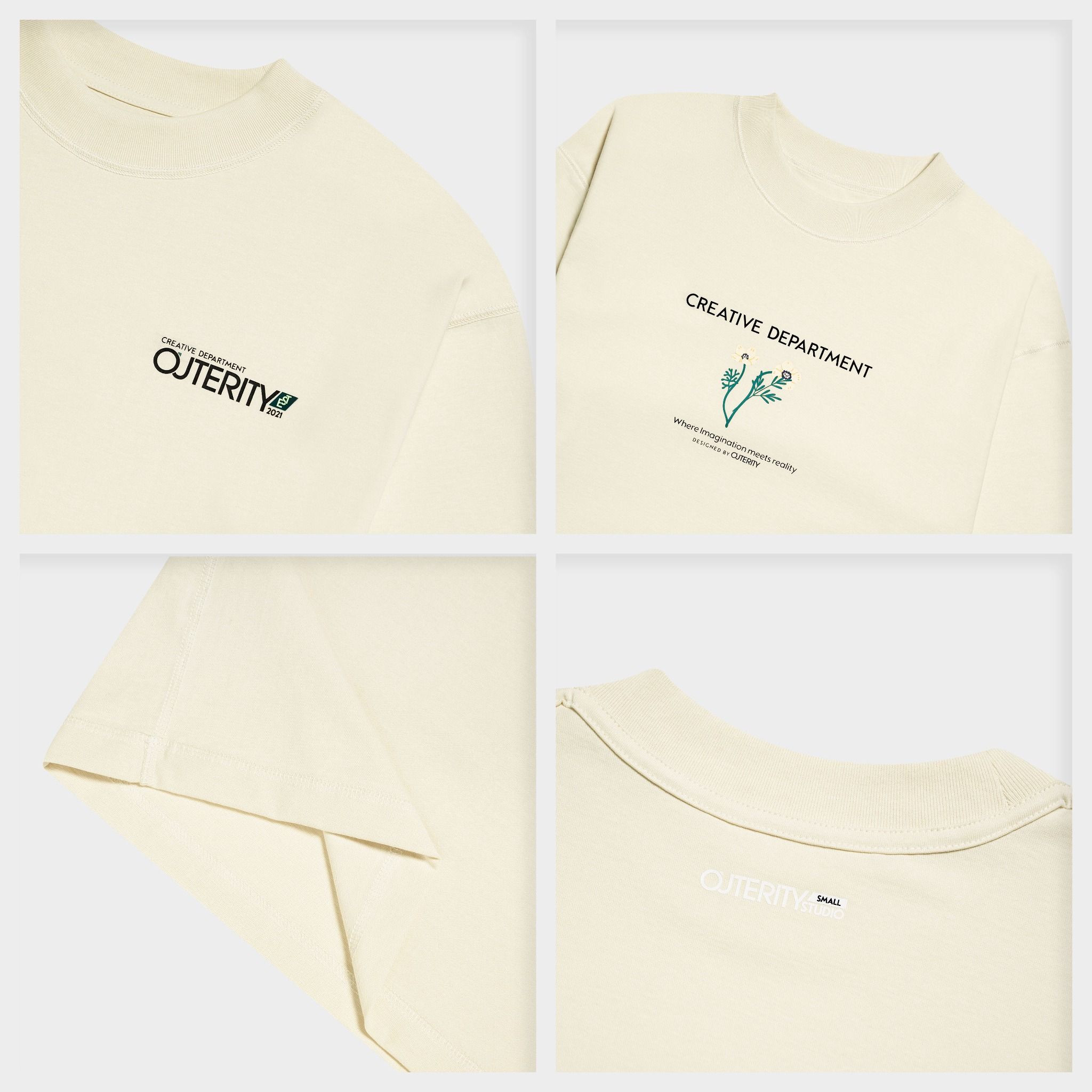 Outerity Double Tee Collection - Flowers / Whitecap Gray