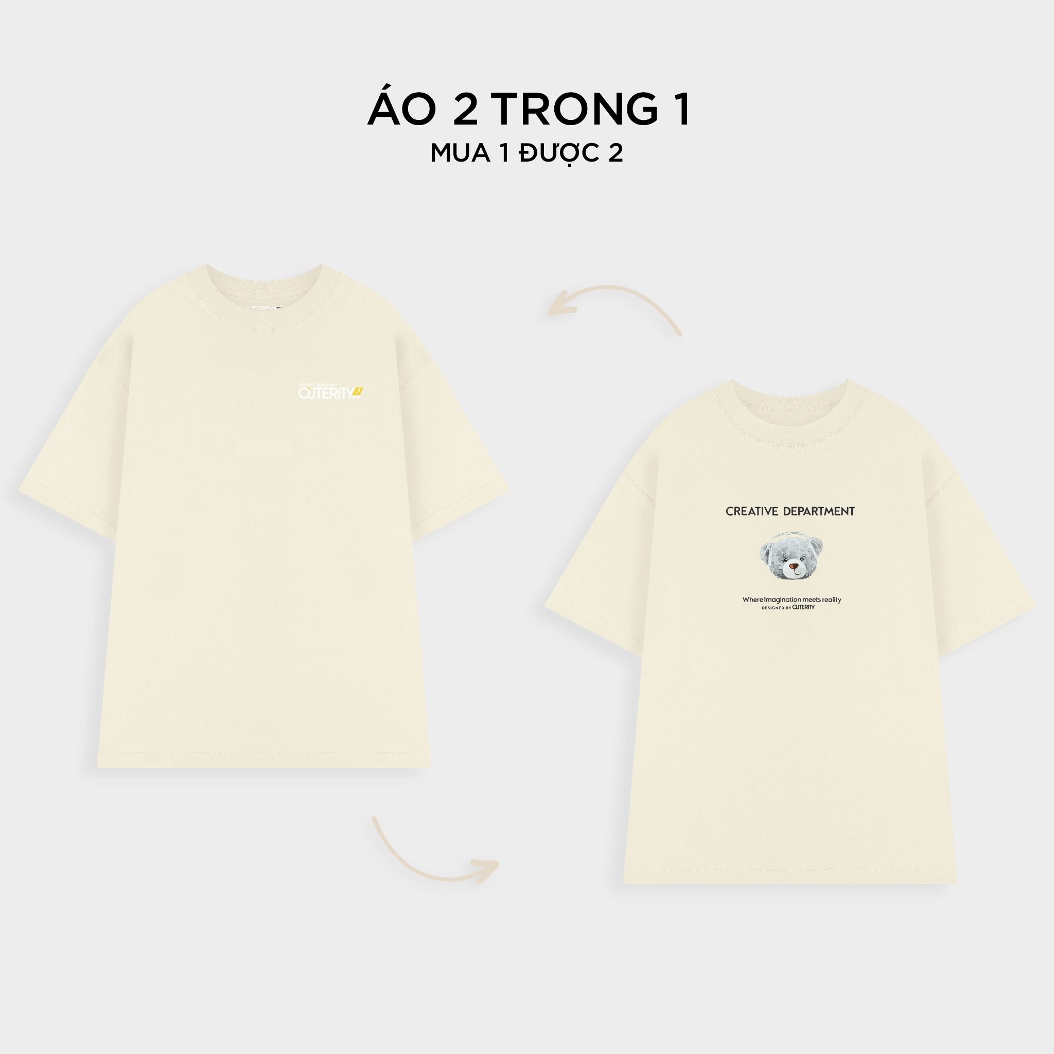 Outerity Double Tee Collection - DJ Bear / Whitecap Gray