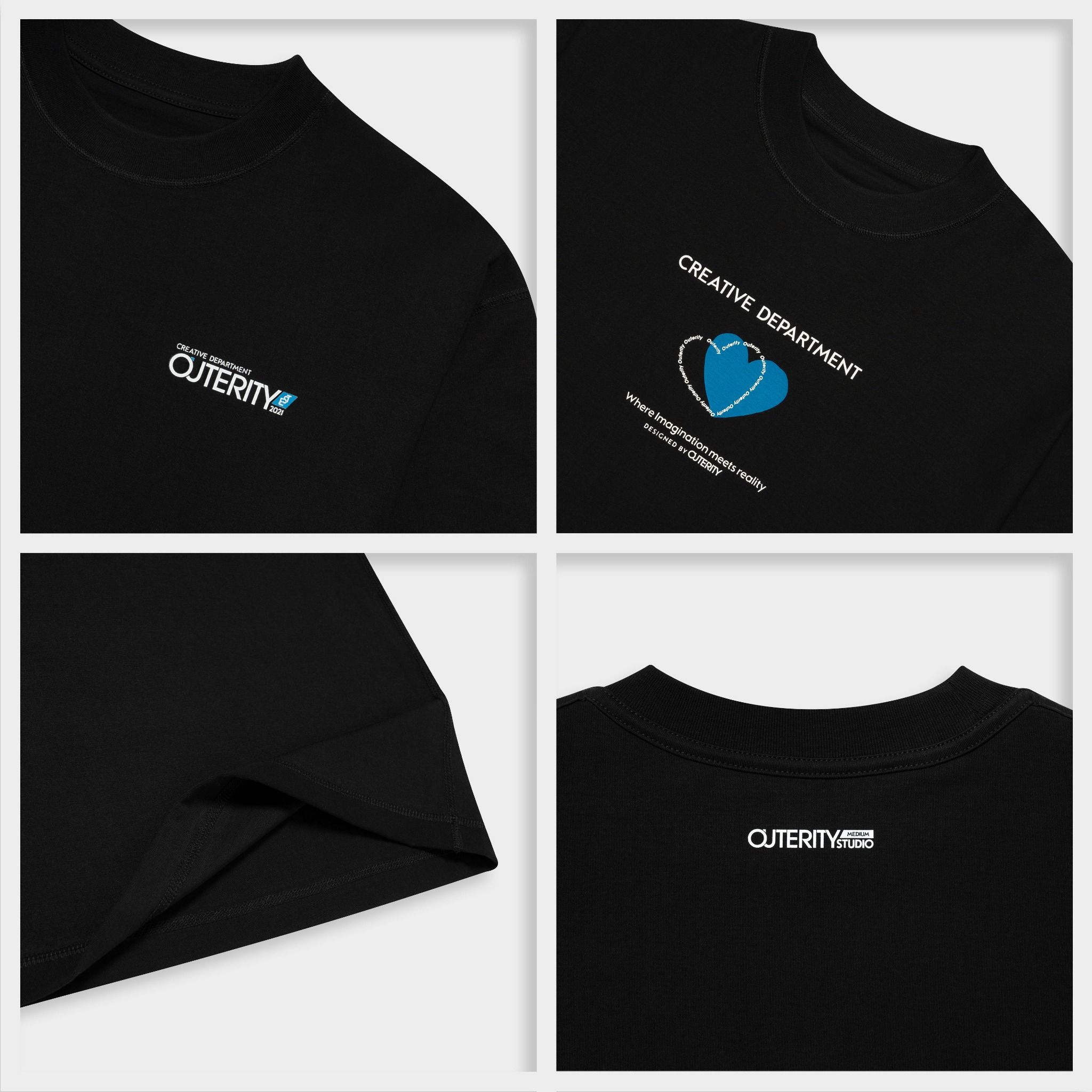 Outerity Double Tee Collection - Blue Heart / Black 