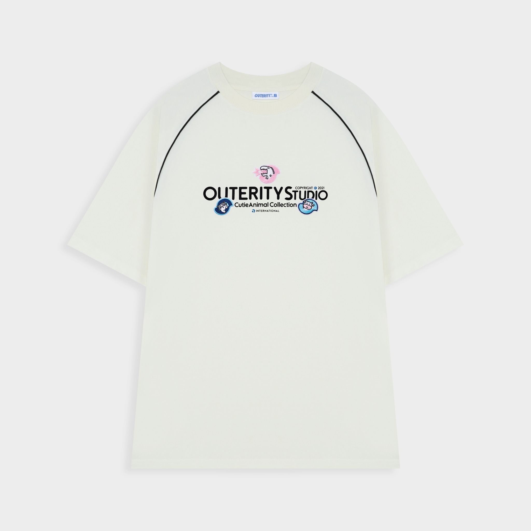 Outerity Line Animals Tee / Canoli Cream