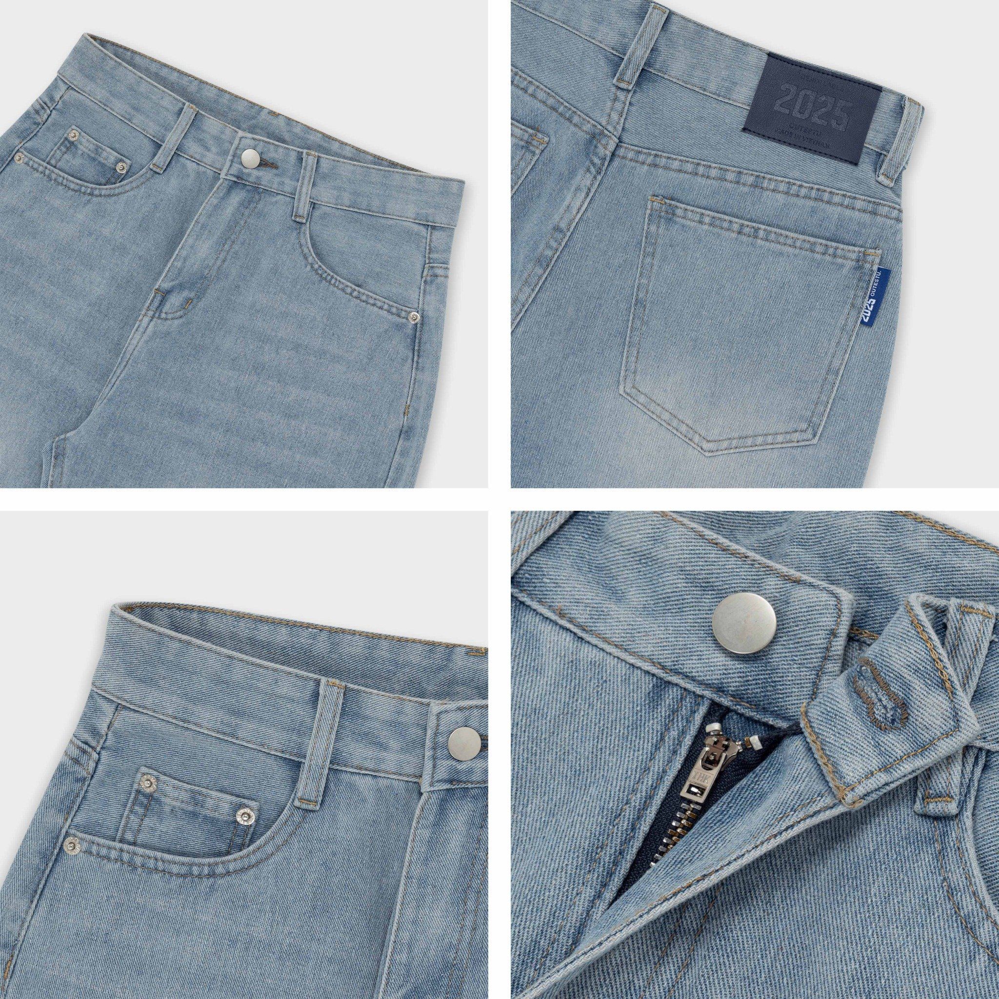 Outerity Jean Wash Ver.2 Cạp Cao Form Unisex