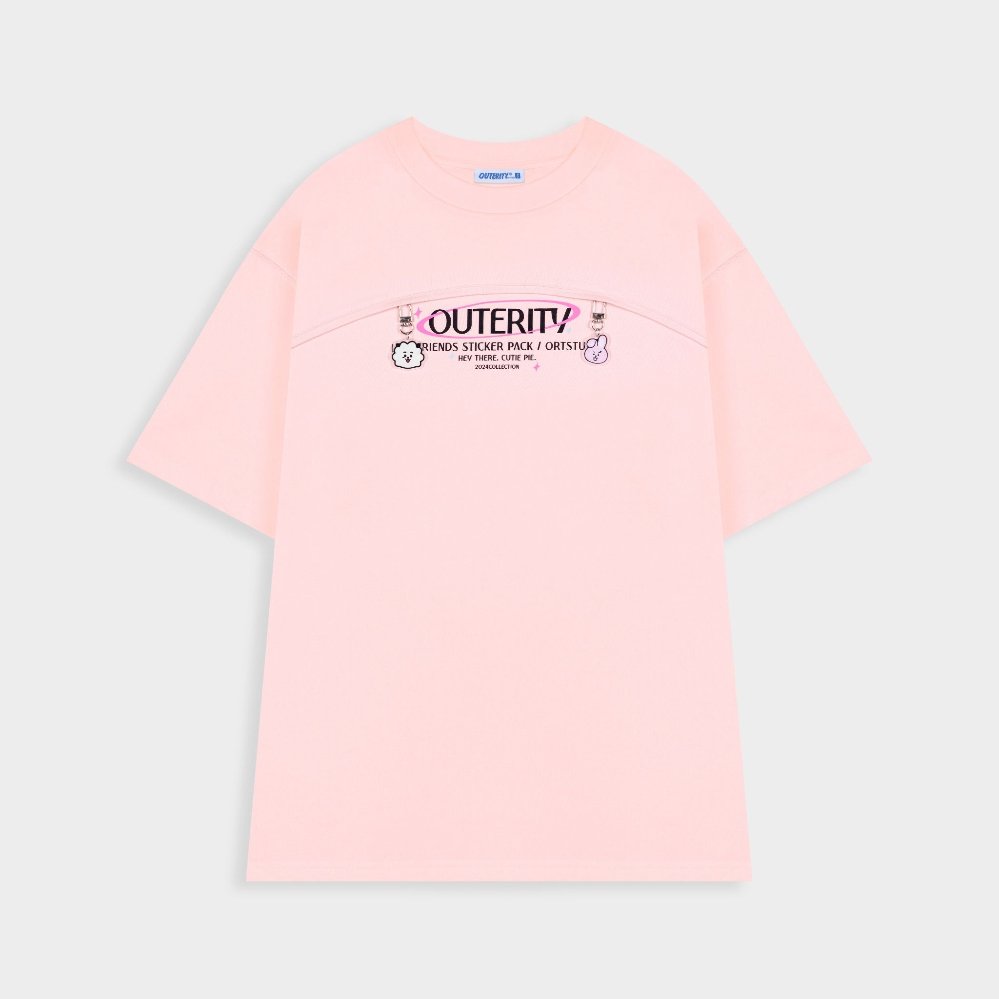 Áo Thun Outerity Line Friend BT21 Stickers / Pastel Pink