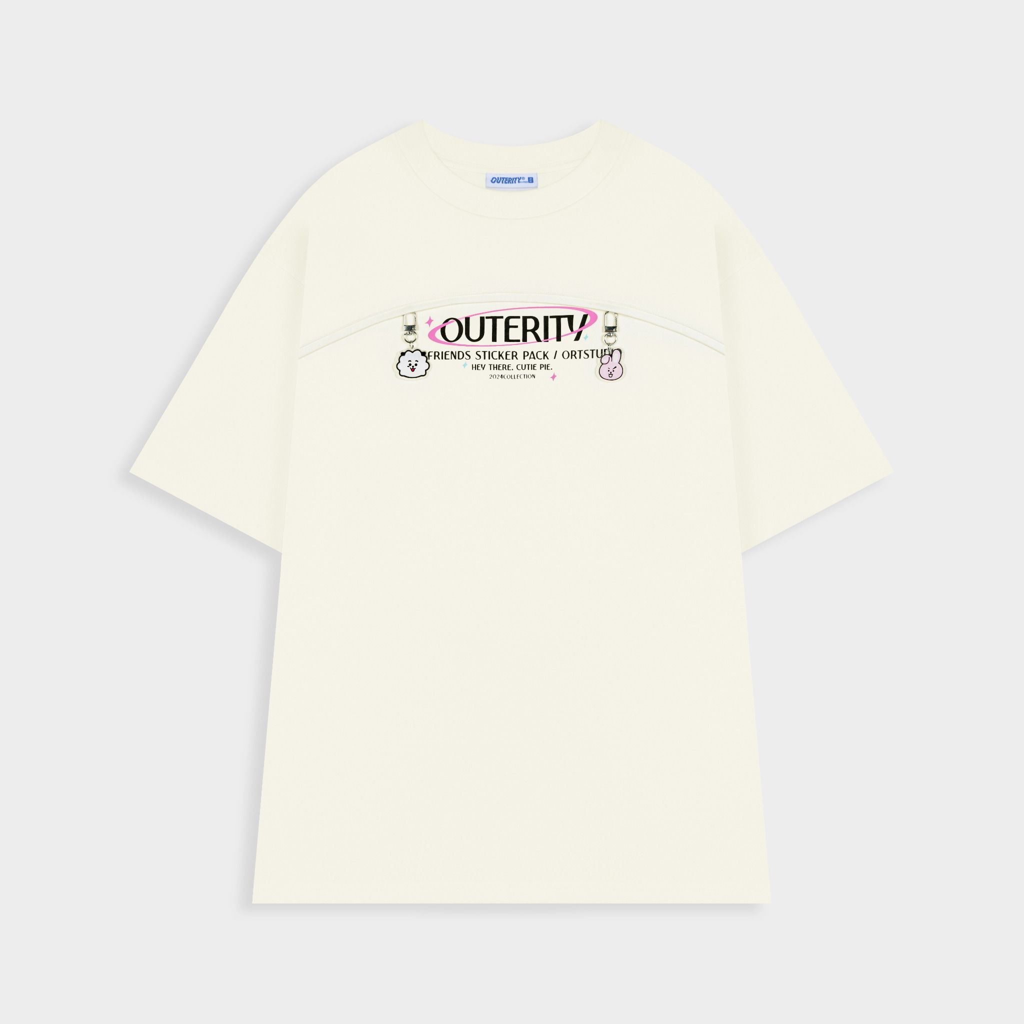 Áo Thun Outerity Line Friend BT21 Stickers / Cannoli Cream