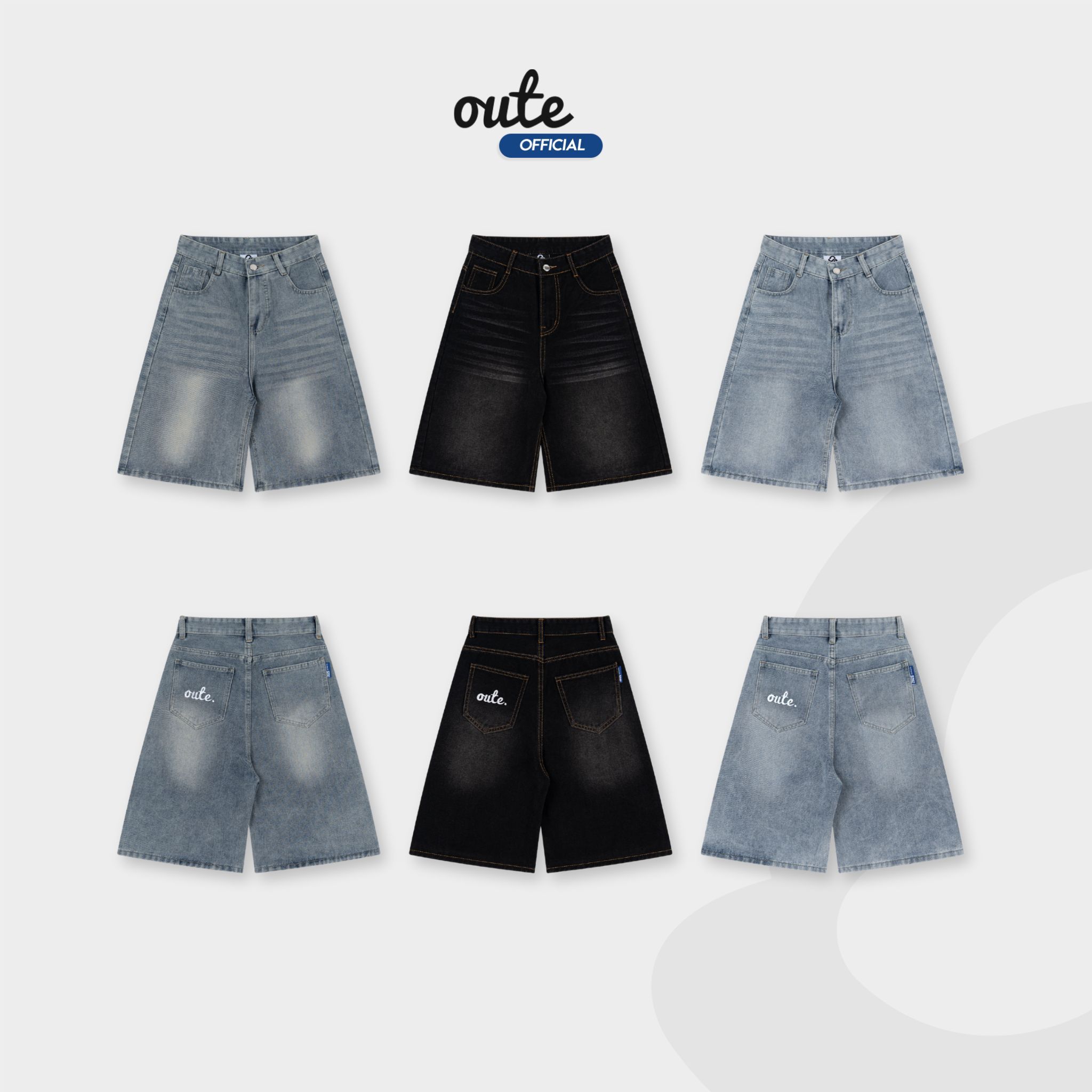Quần Jean Lửng Outerity Denim Wash Ống Rộng