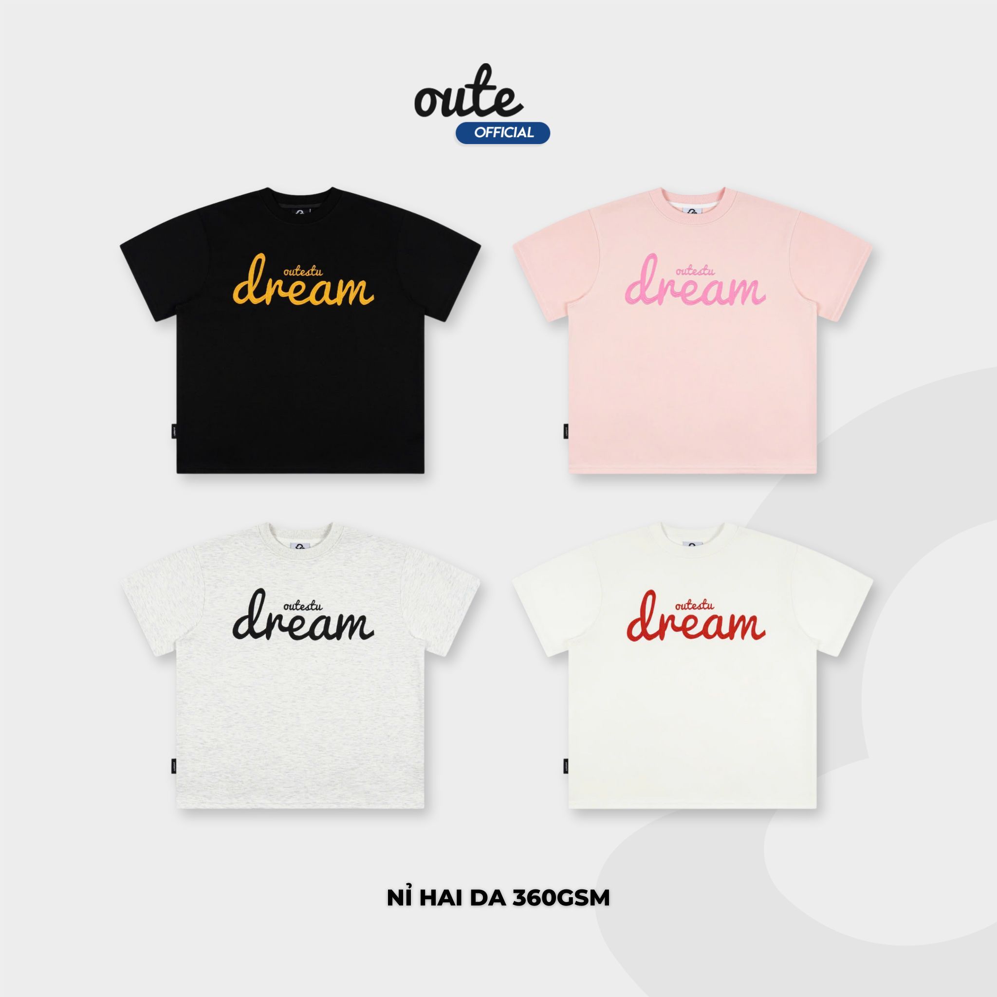 Áo Thun Form Boxy Outerity Dream Nỉ Hai Da
