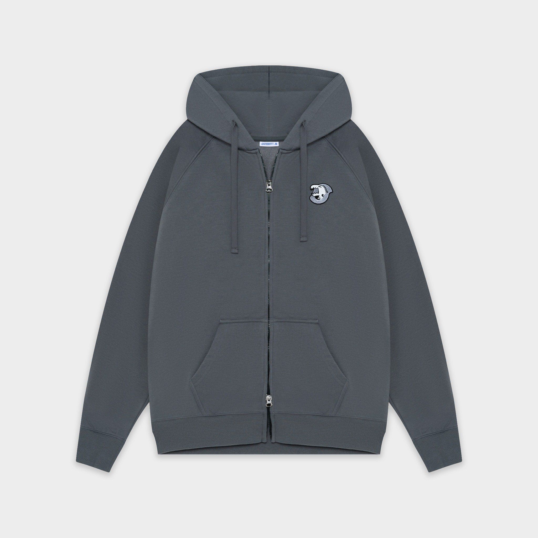 Outerity Basic Hoodie Double Zip Dino / Gray pintripe