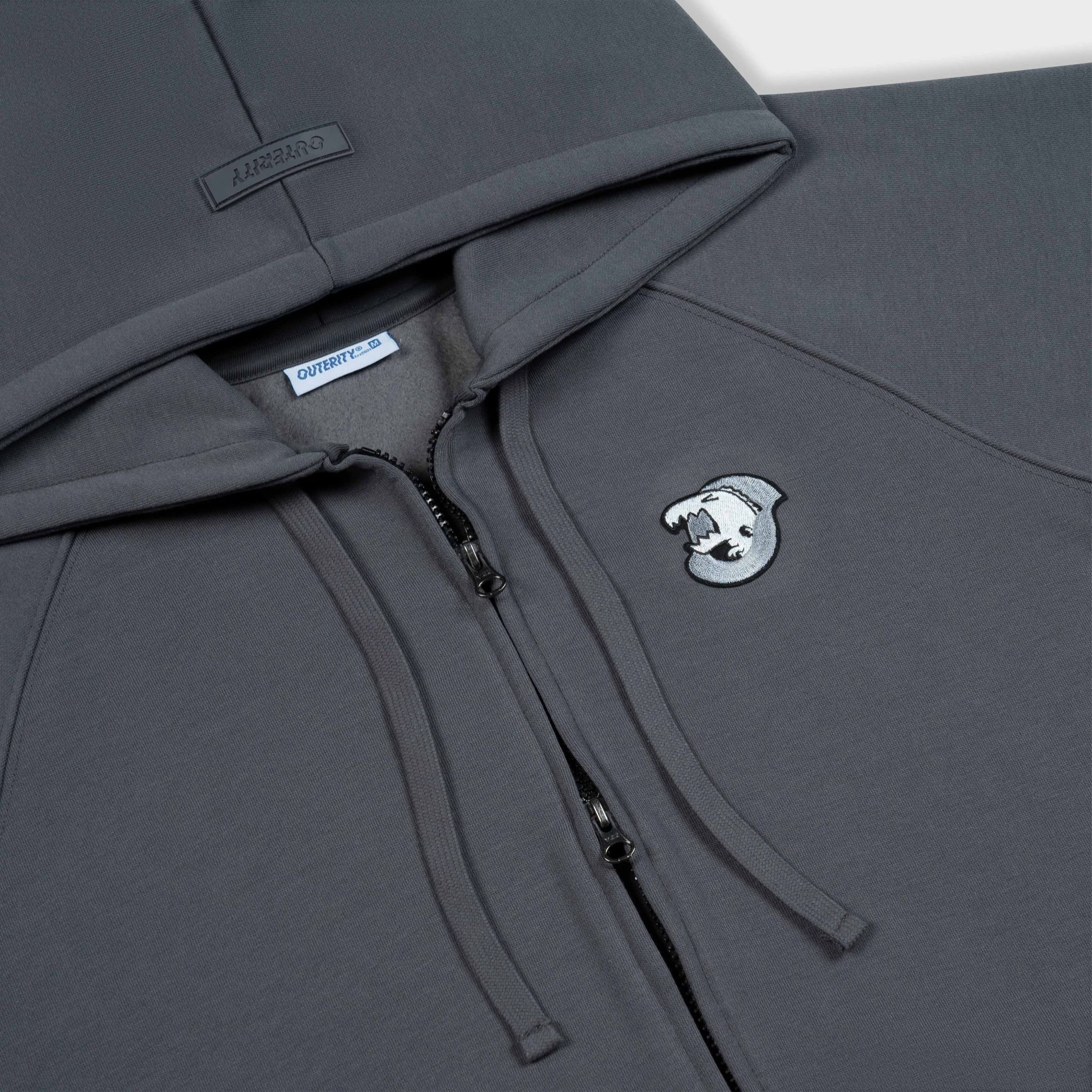 Outerity Basic Hoodie Double Zip Dino / Gray pintripe