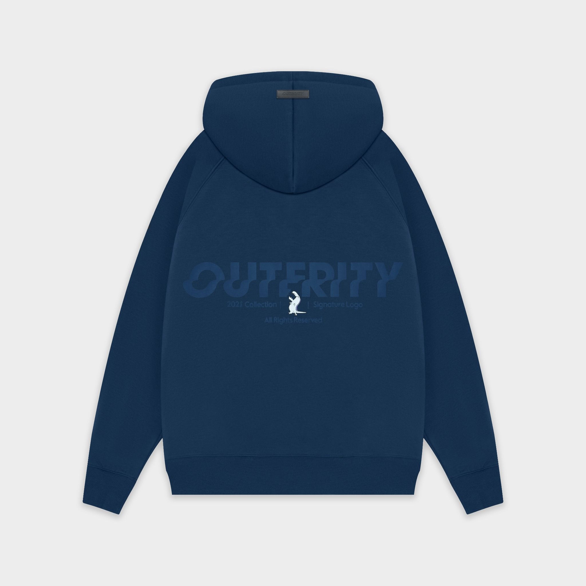  Outerity Basic Hoodie Double Zip Dino / Navy peony 