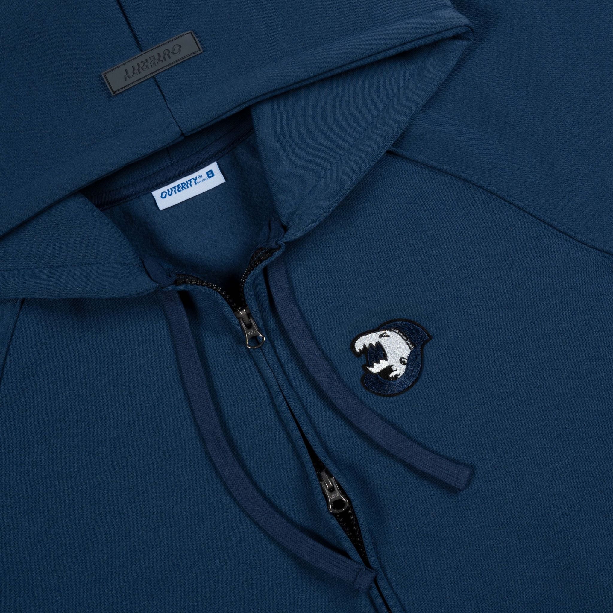  Outerity Basic Hoodie Double Zip Dino / Navy peony 