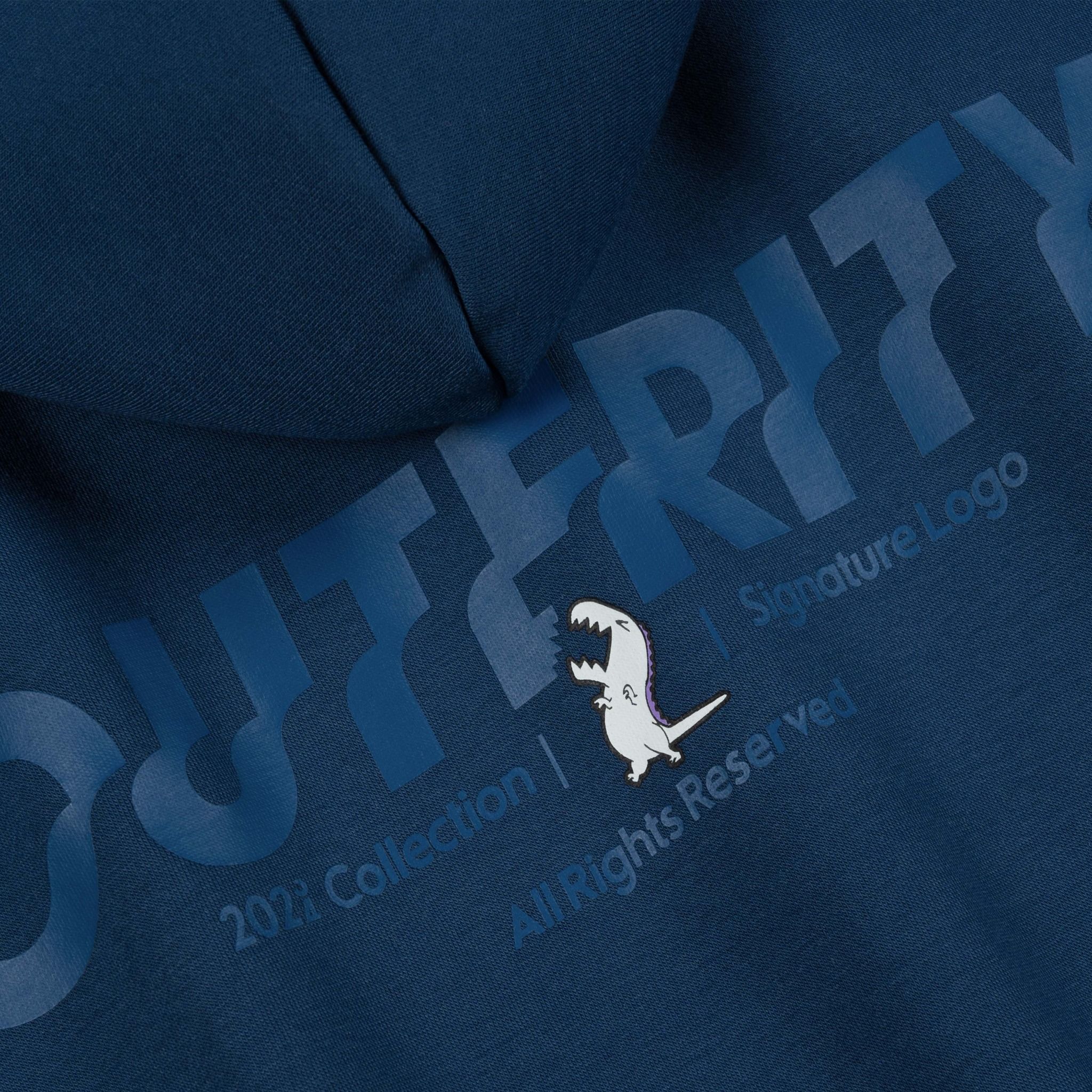 Outerity Basic Hoodie Double Zip Dino / Navy peony