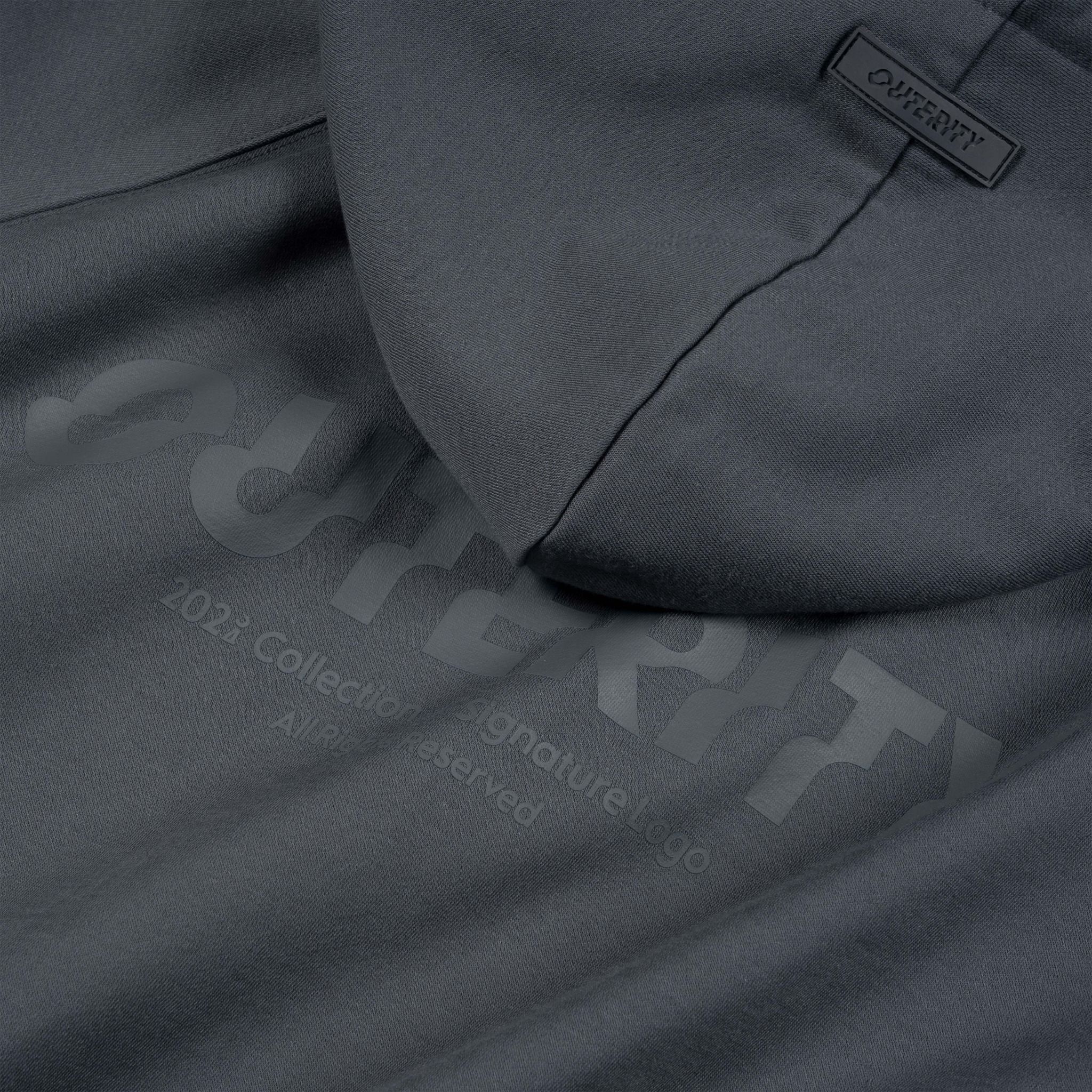 Outerity Basic Boxy Hoodie - Double Zip / Gray Pinstripe