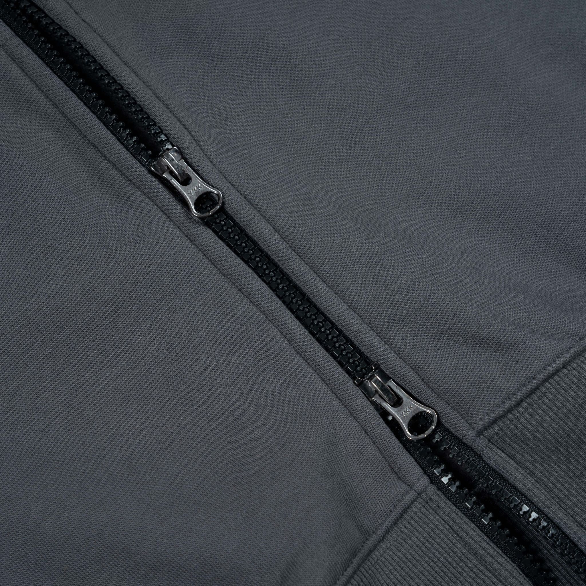 Outerity Basic Boxy Hoodie - Double Zip / Gray Pinstripe