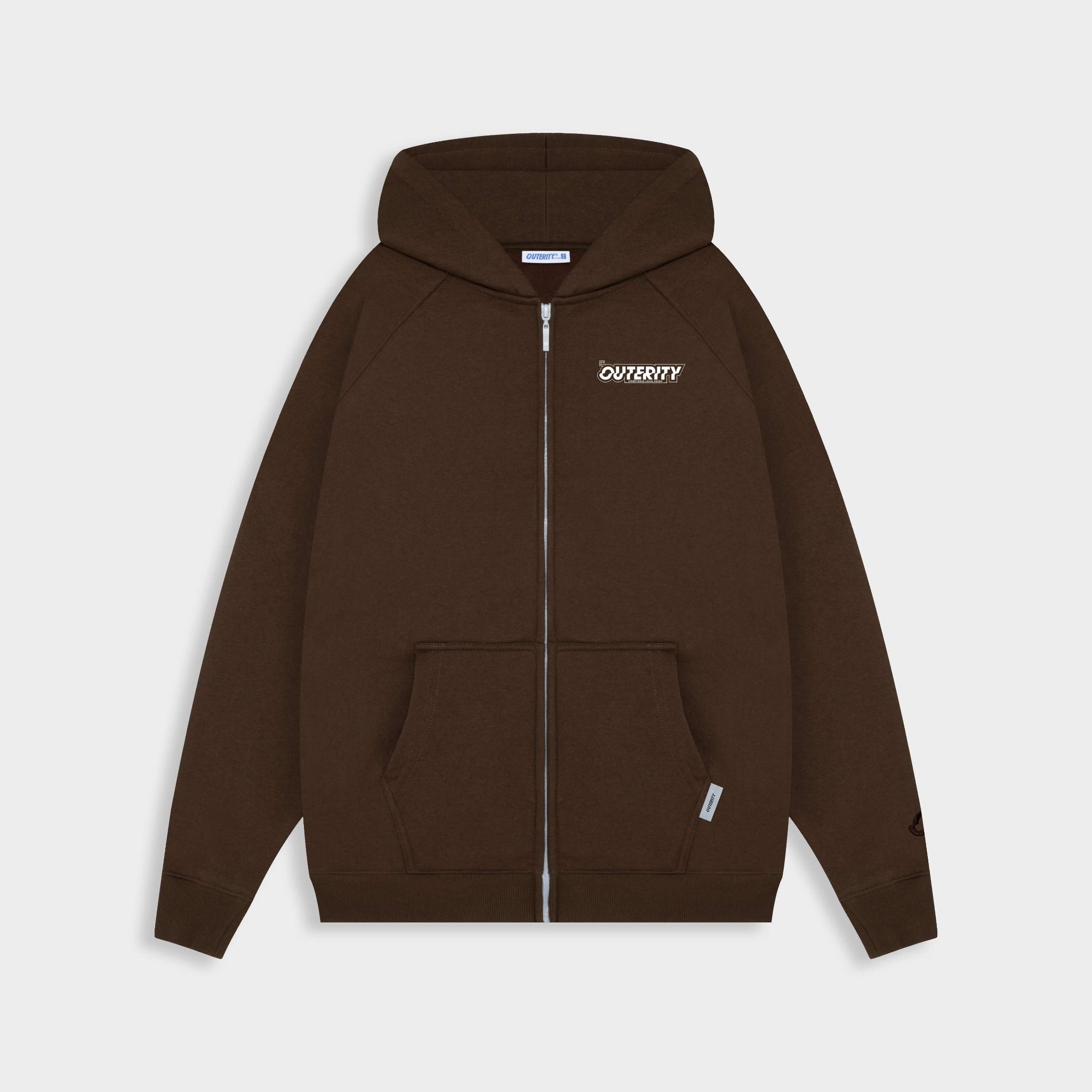 HOODIE ZIP SIGNATURE / BROWN COLOR