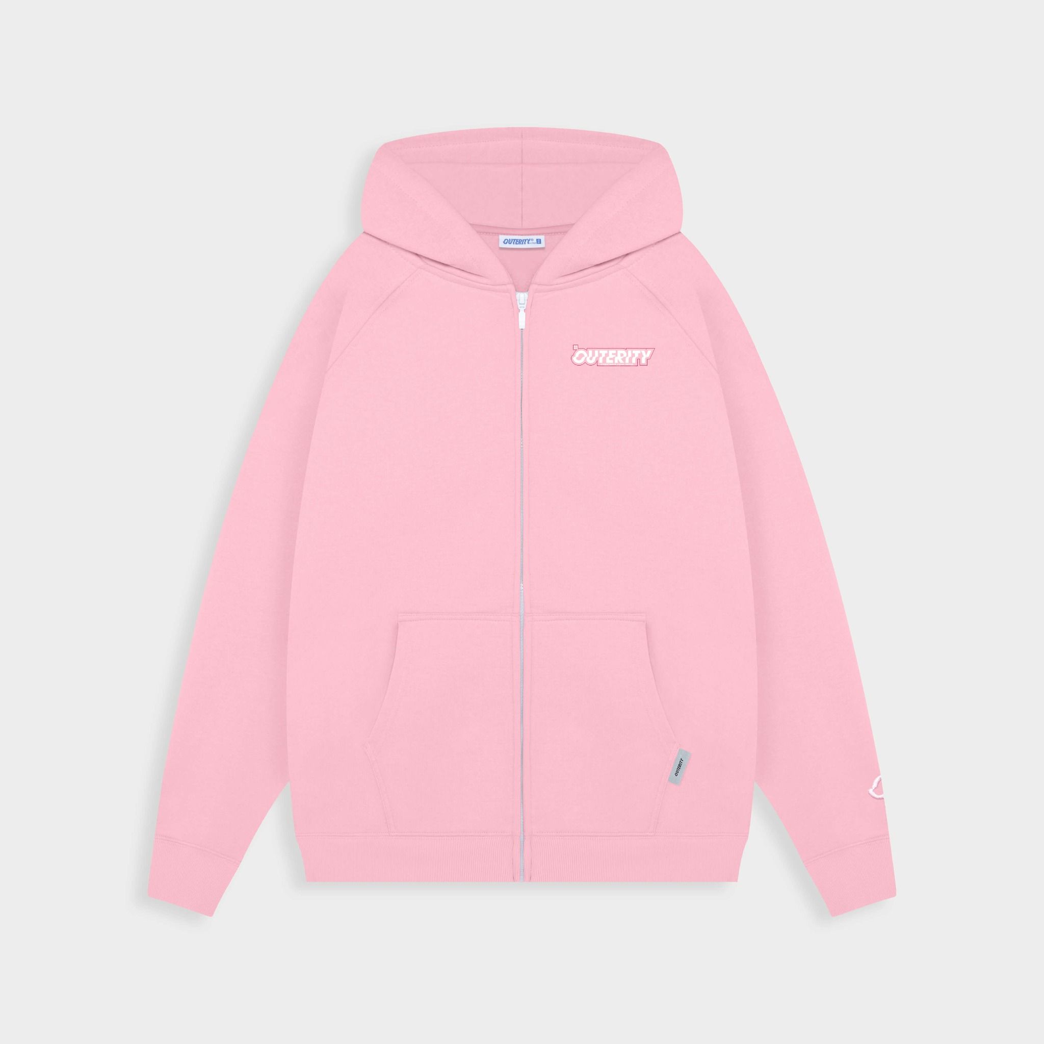  HOODIE ZIP SIGNATURE / PINK PASTEL COLOR 