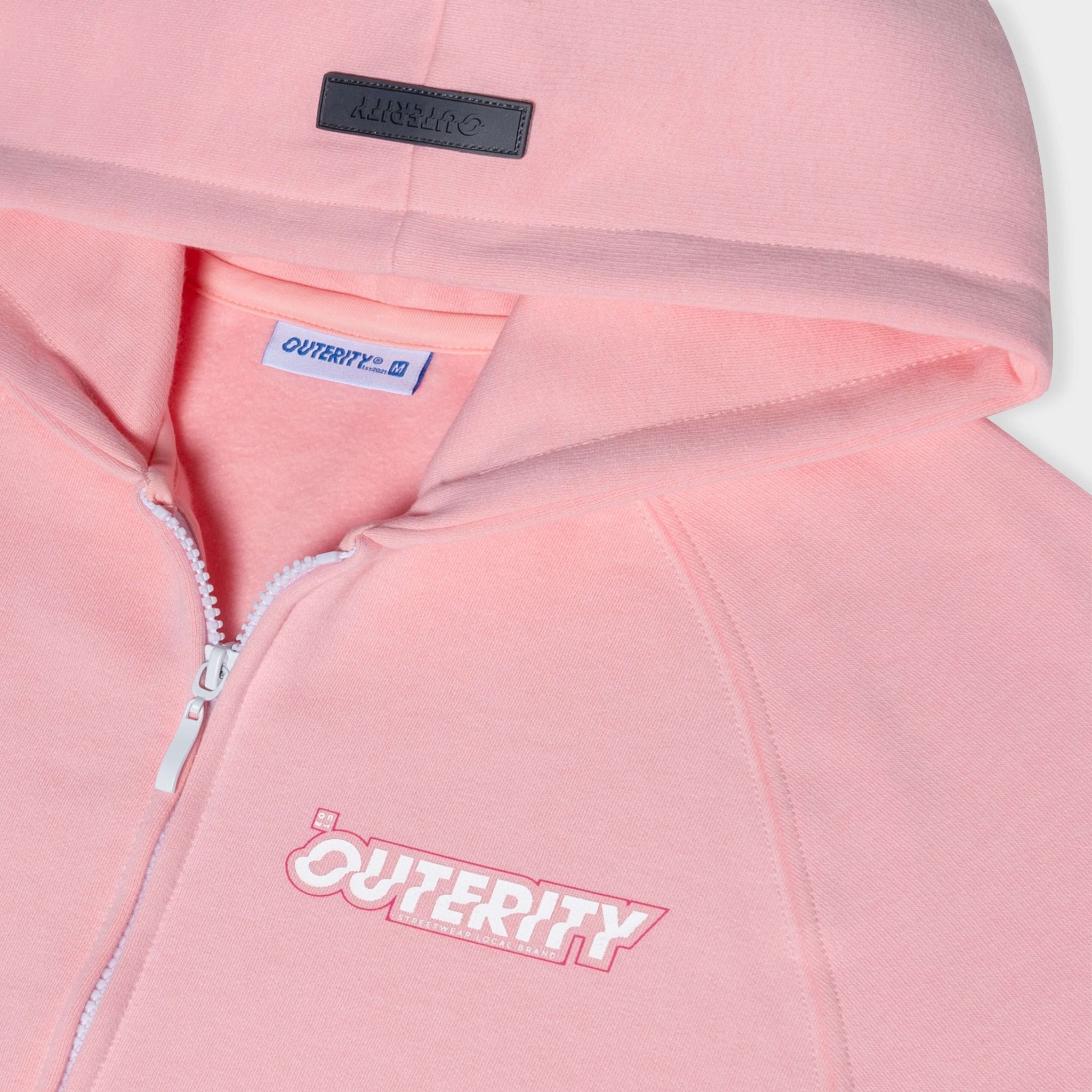  HOODIE ZIP SIGNATURE / PINK PASTEL COLOR 