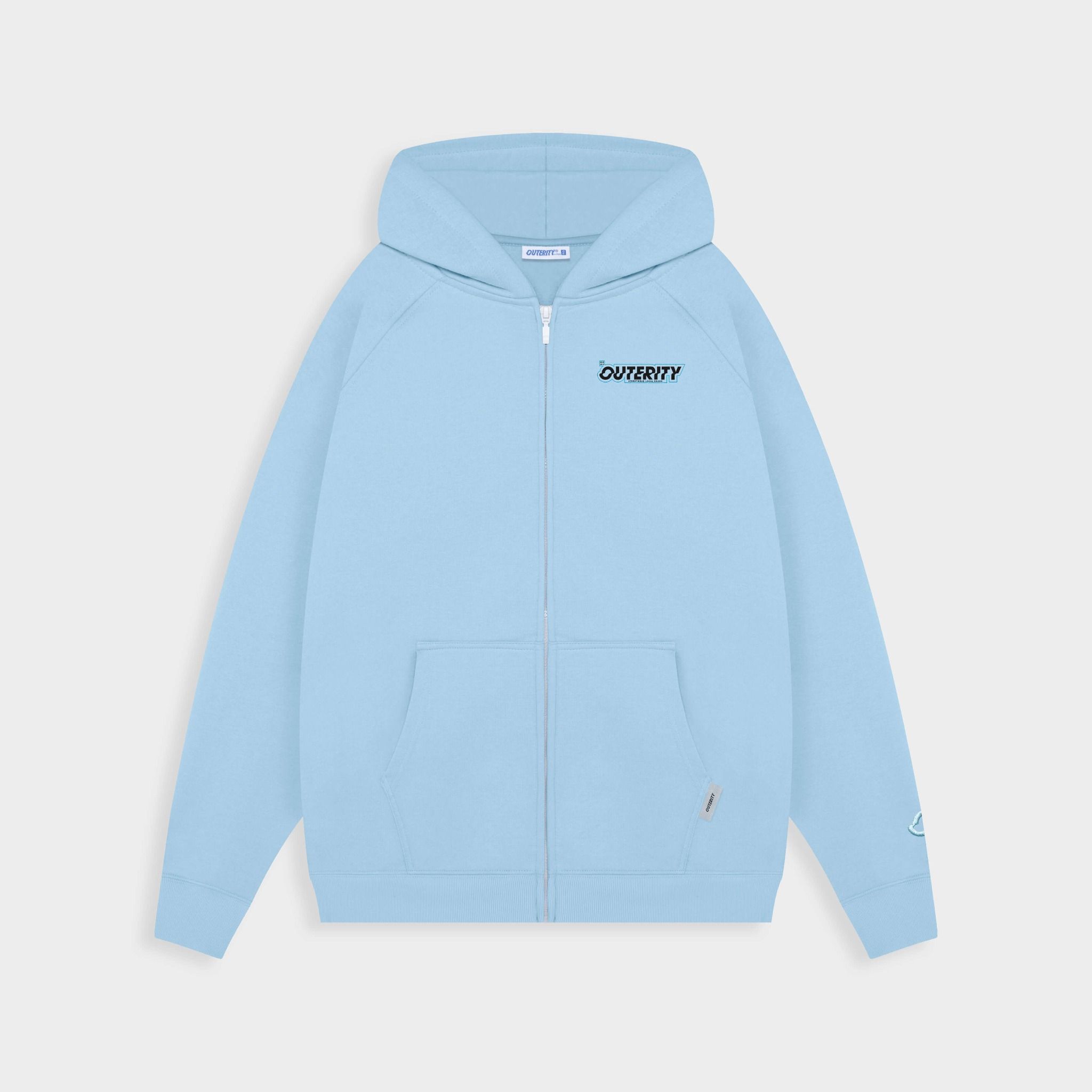  HOODIE ZIP SIGNATURE / SKY BLUE COLOR 