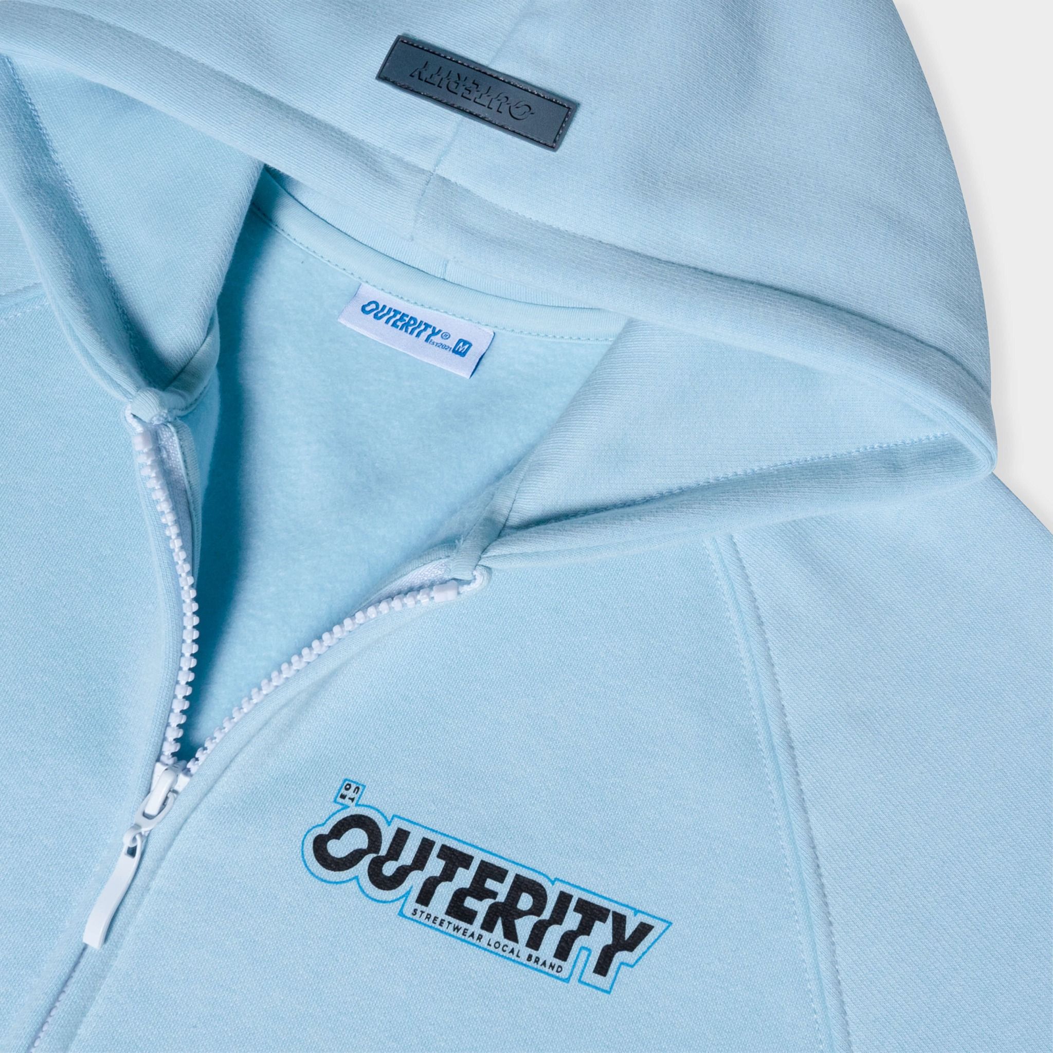 HOODIE ZIP SIGNATURE / SKY BLUE COLOR