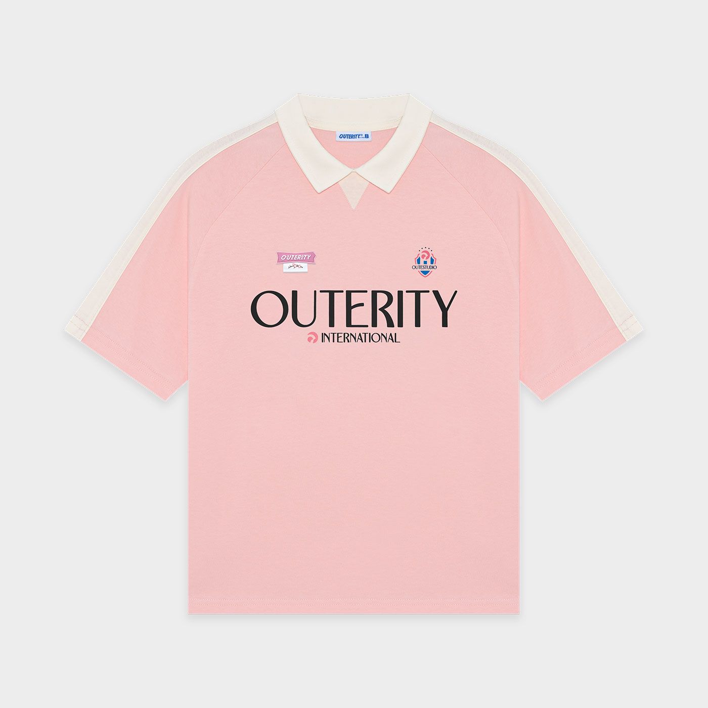  OuterityKids Five Stars Polo / Pastel Pink 