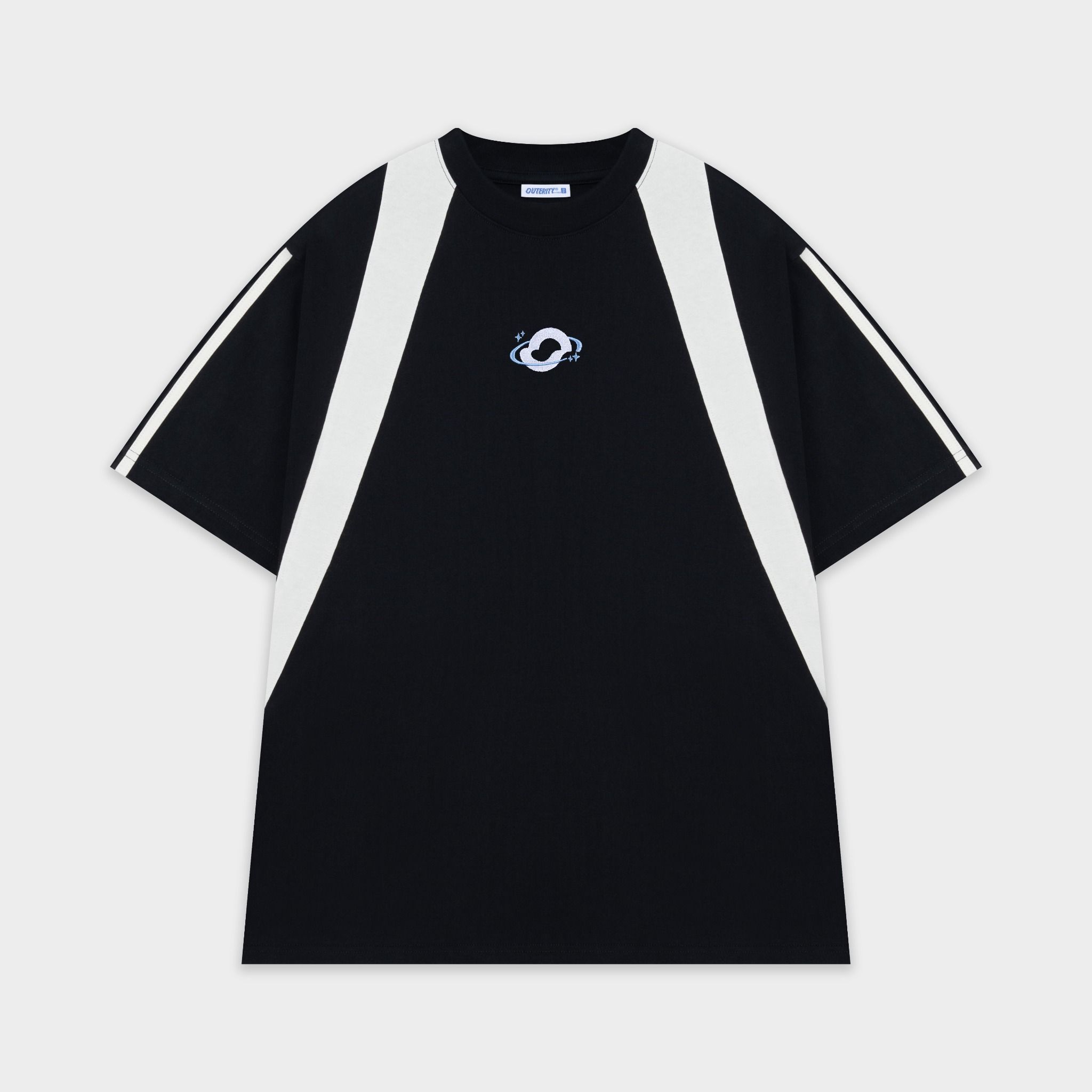 Outerity Sporty Basic Tee / Black & Canoli cream