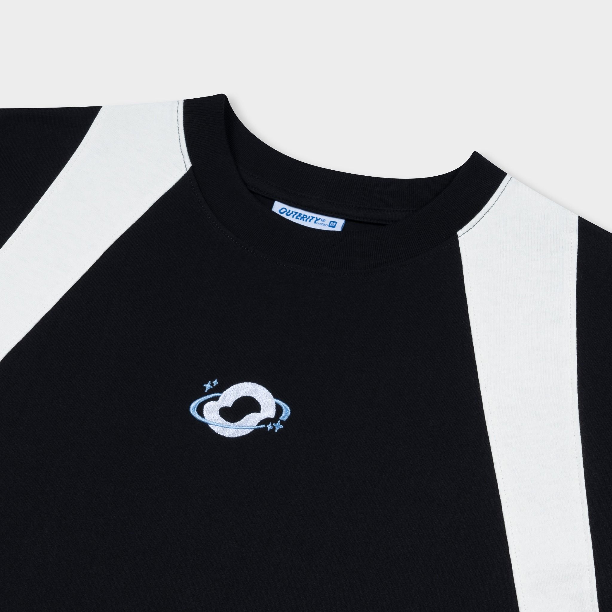 Outerity Sporty Basic Tee / Black & Canoli cream