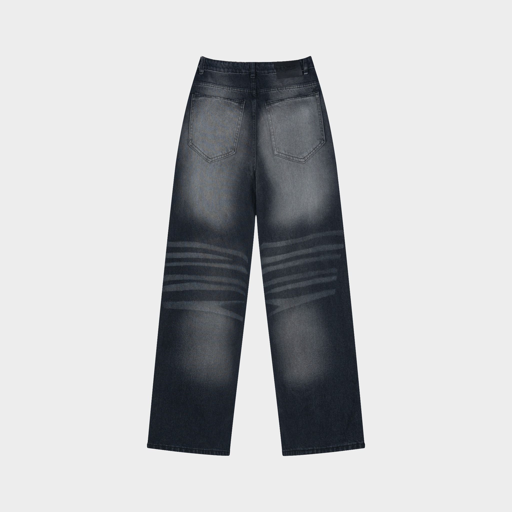 Outerity Jean Wash Cạp Cao Form Unisex / Xám Tiêu