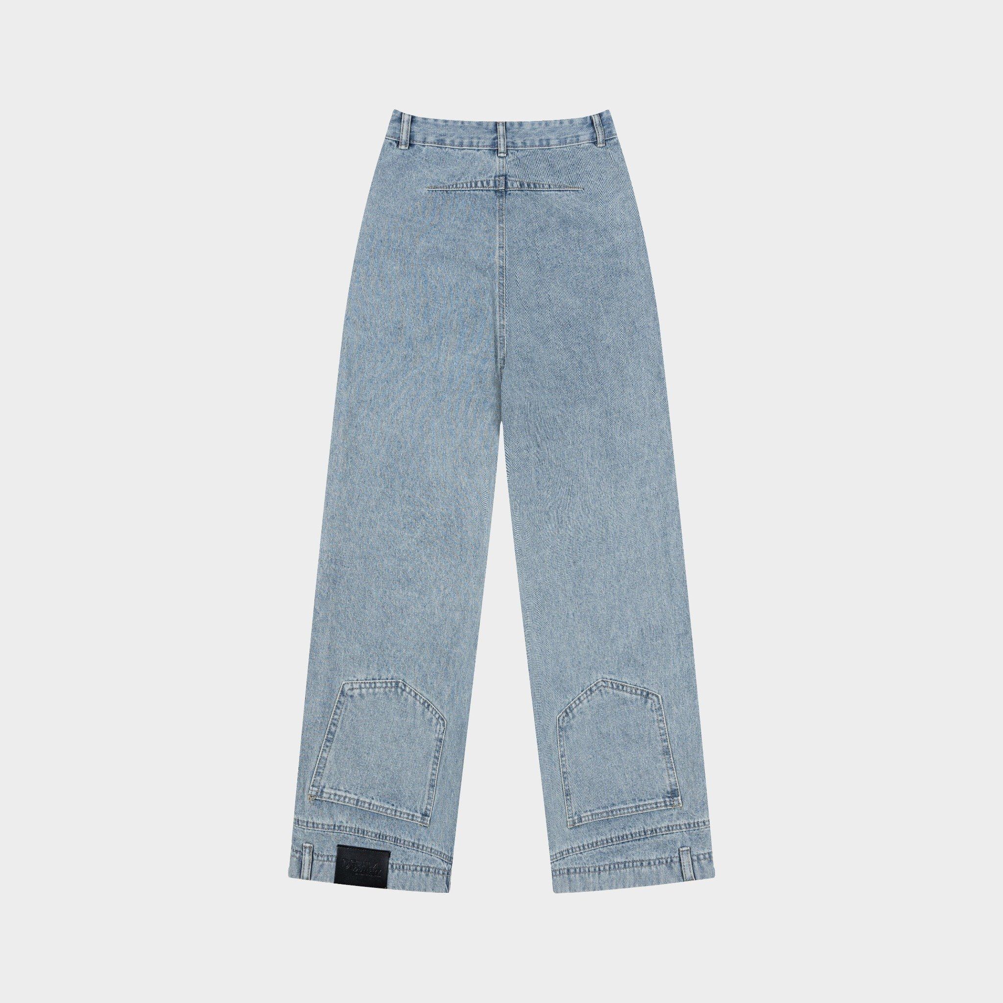  Outerity Jean Bottom Up Form Unisex  /  Xanh Da Trời 