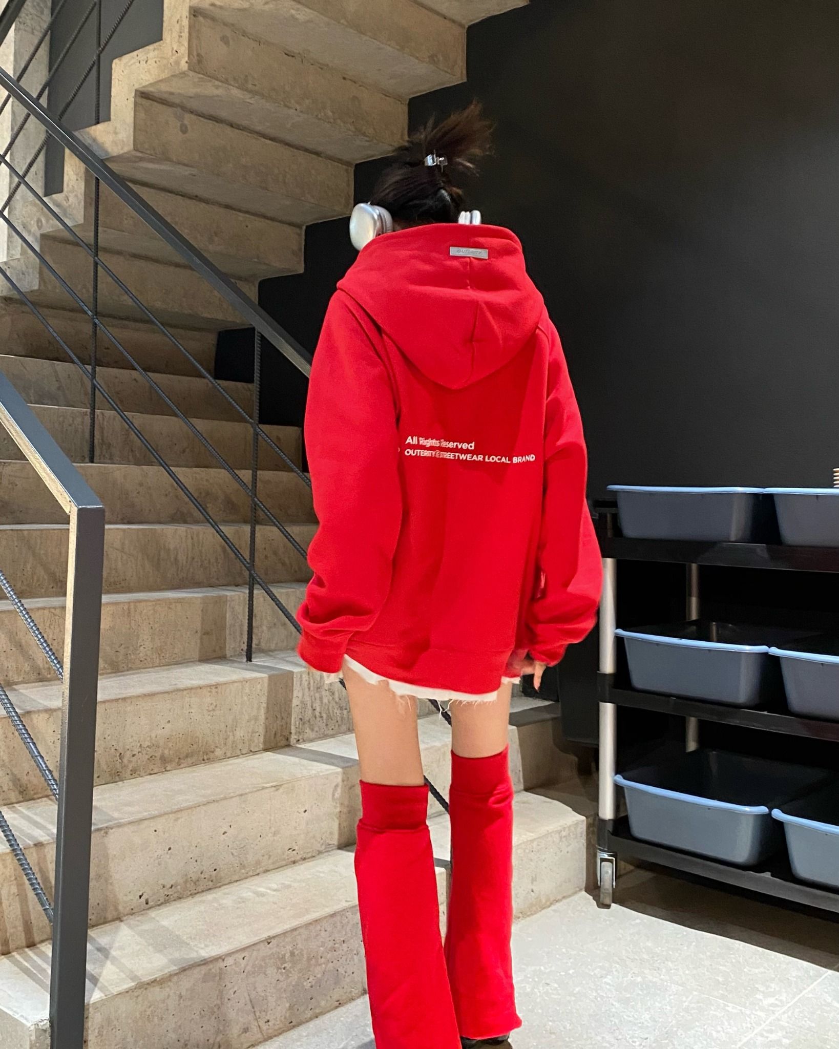 Outerity Hoodie Newfont - Meow Collection / Red