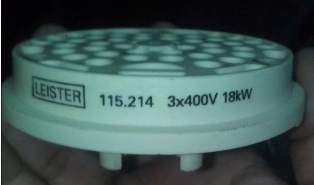 115.214 Heating element type 38C4, 3 x 400V/18kW Le 10000 DF HT - Leister