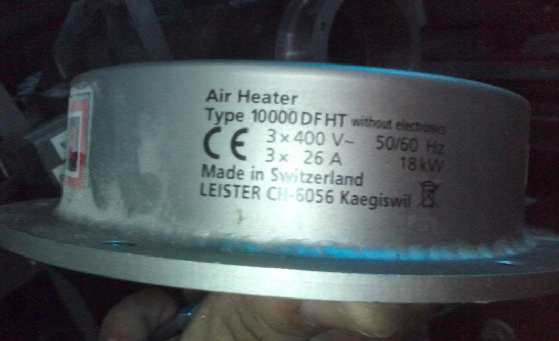 115.214 Heating element type 38C4, 3 x 400V/18kW Le 10000 DF HT - Leister