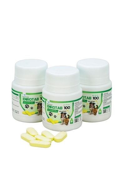 ENROTAB 100 - Thuốc trị tiêu hoá, tiết niệu, viêm da, tai