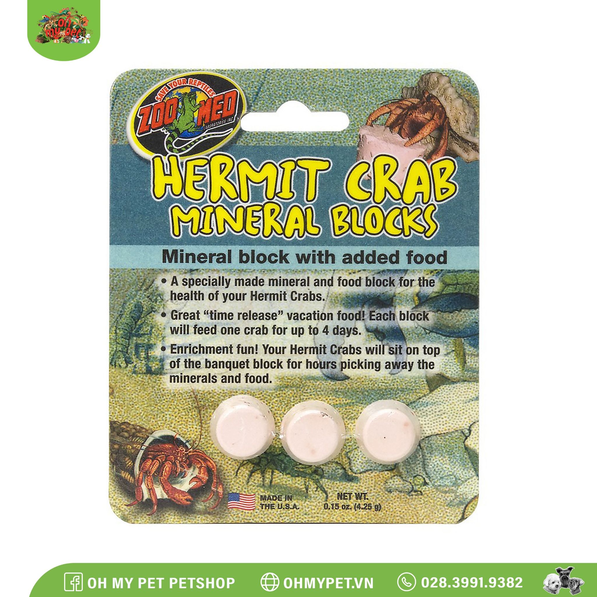 Thức ăn khoáng cho ốc mượn hồn | Hermit Crab Mineral Block | ZOOMED