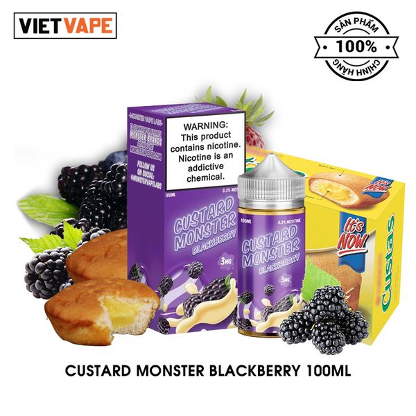 Custard Monster Blackberry Freebase 100ml Tinh Dầu Vape