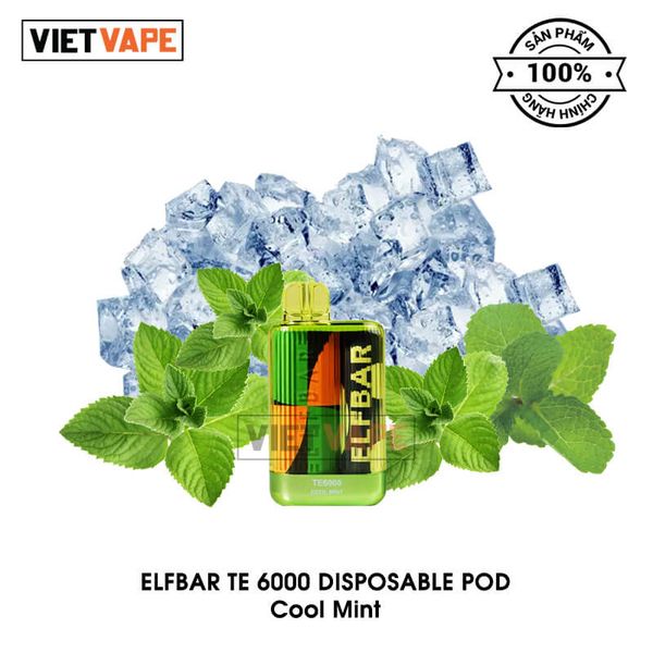 ELF Bar TE Cool Mint 6000 Hơi Pod Dùng 1 Lần Chính Hãng